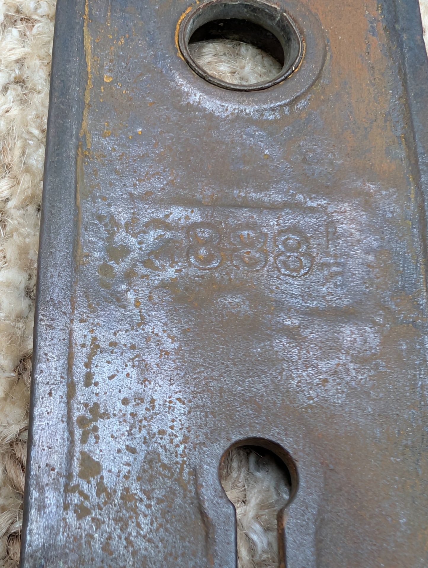 Pair 2 3/16" x 9 1/16" Antique Ornate Victorian Iron Door Knob Plates #7888 1/2