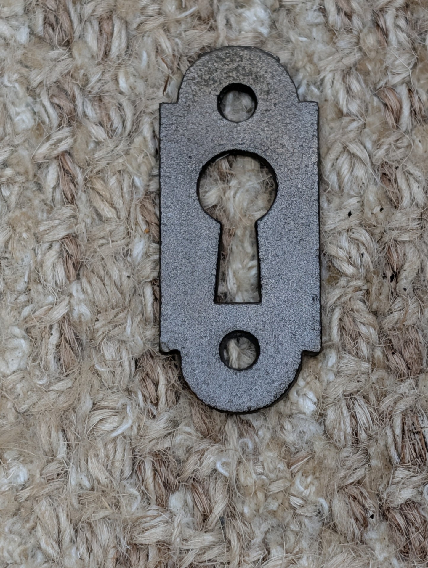 3/4" x 1 13/16" Antique Cast Iron Key Hole Cover Escutcheon Door Hardware