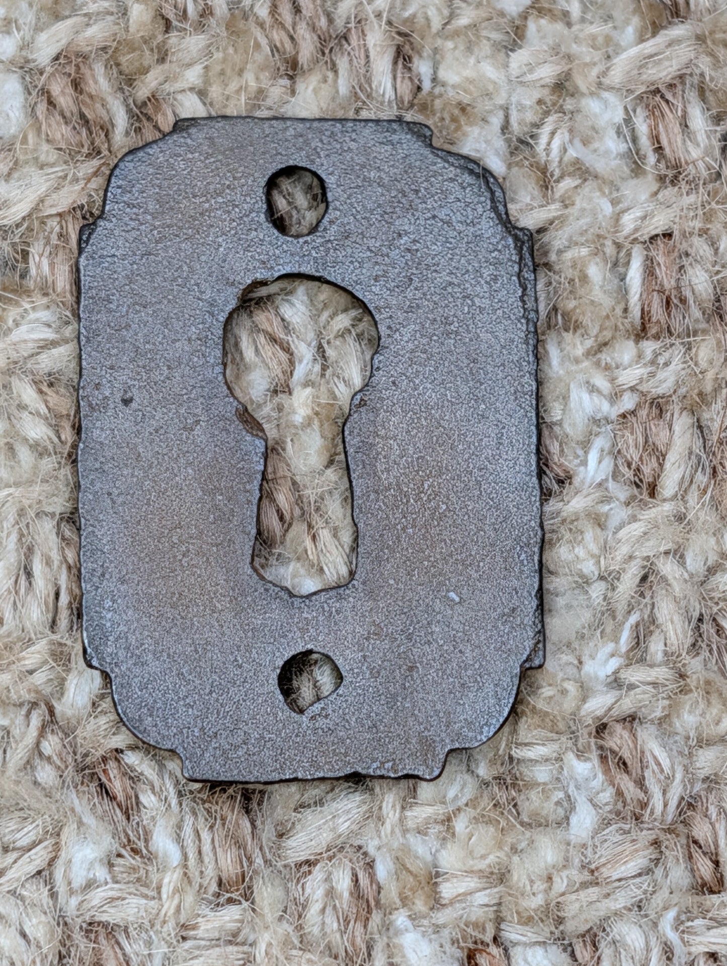 1 1/8" x 1 11/16" Antique Cast Iron Key Hole Cover Escutcheon Door Hardware