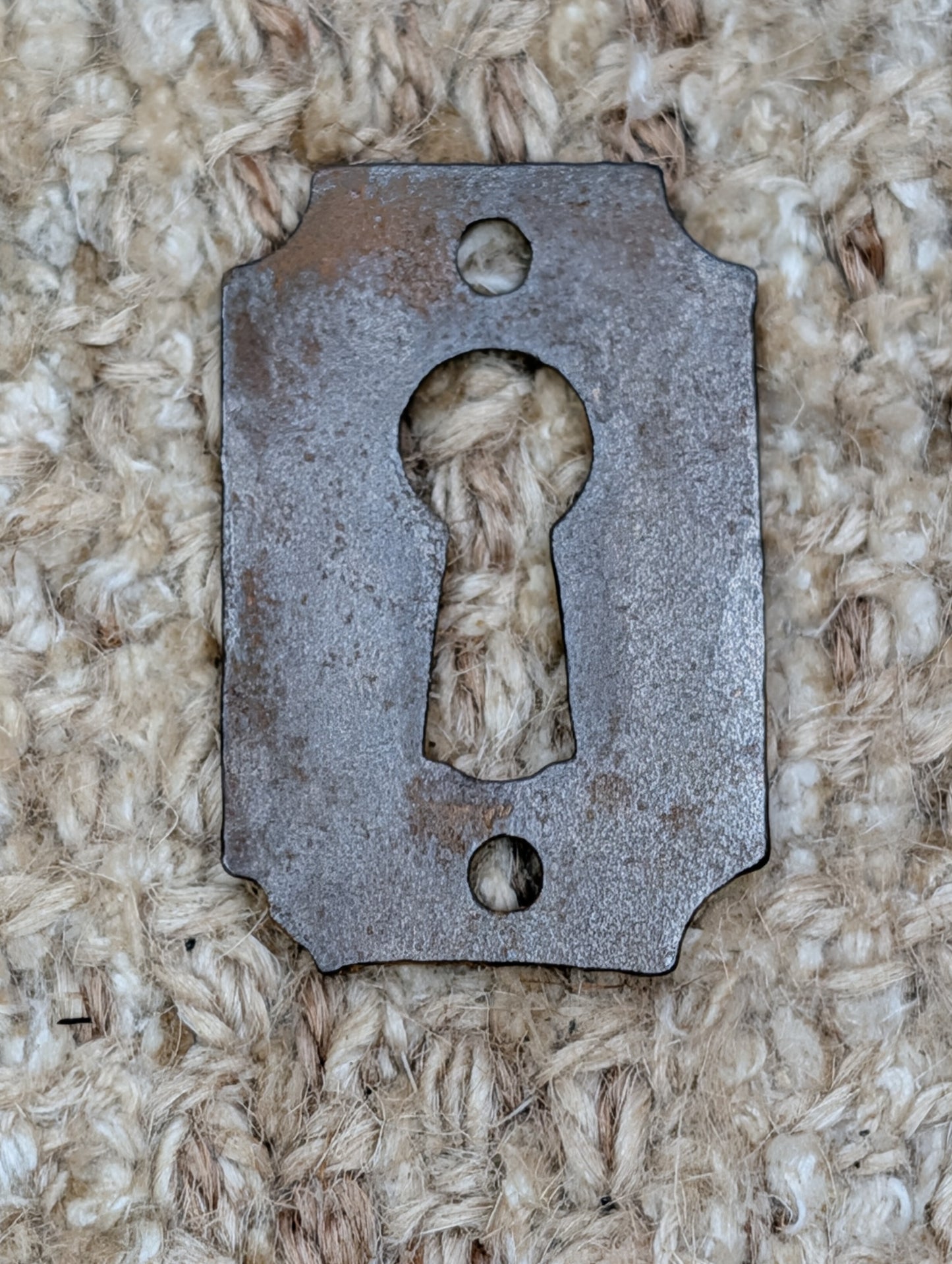1 1/8" x 1 11/16" Antique Cast Iron Key Hole Cover Escutcheon Door Hardware