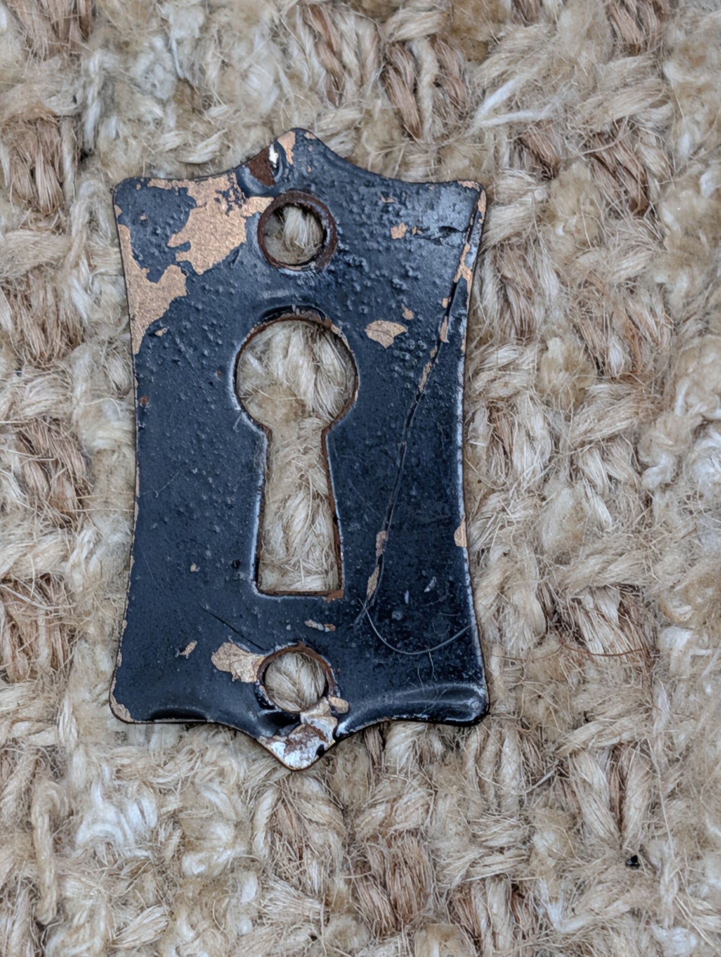 15/16" x 1 11/16" Antique Steel Key Hole Cover Escutcheon Door Hardware