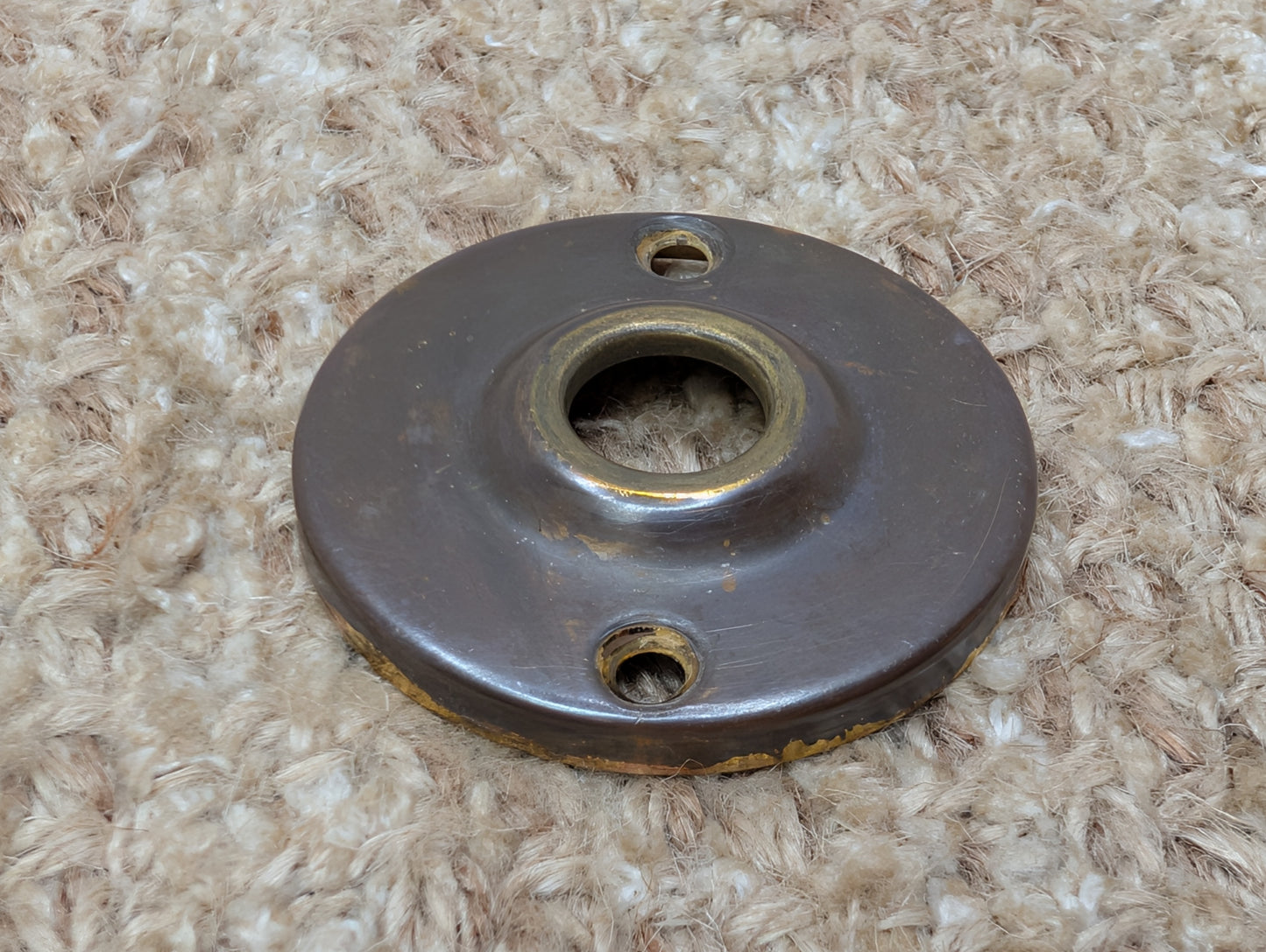 1 7/8" Antique Stamped Brass Rosette Escutcheon For Door Knob