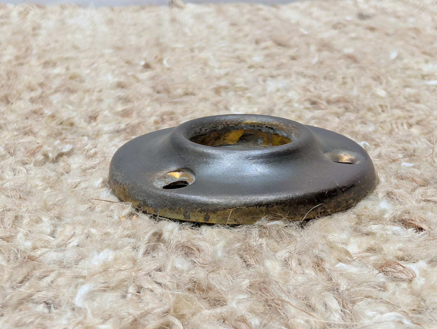 1 11/16" Antique Stamped Brass Rosette Escutcheon For Door Knob