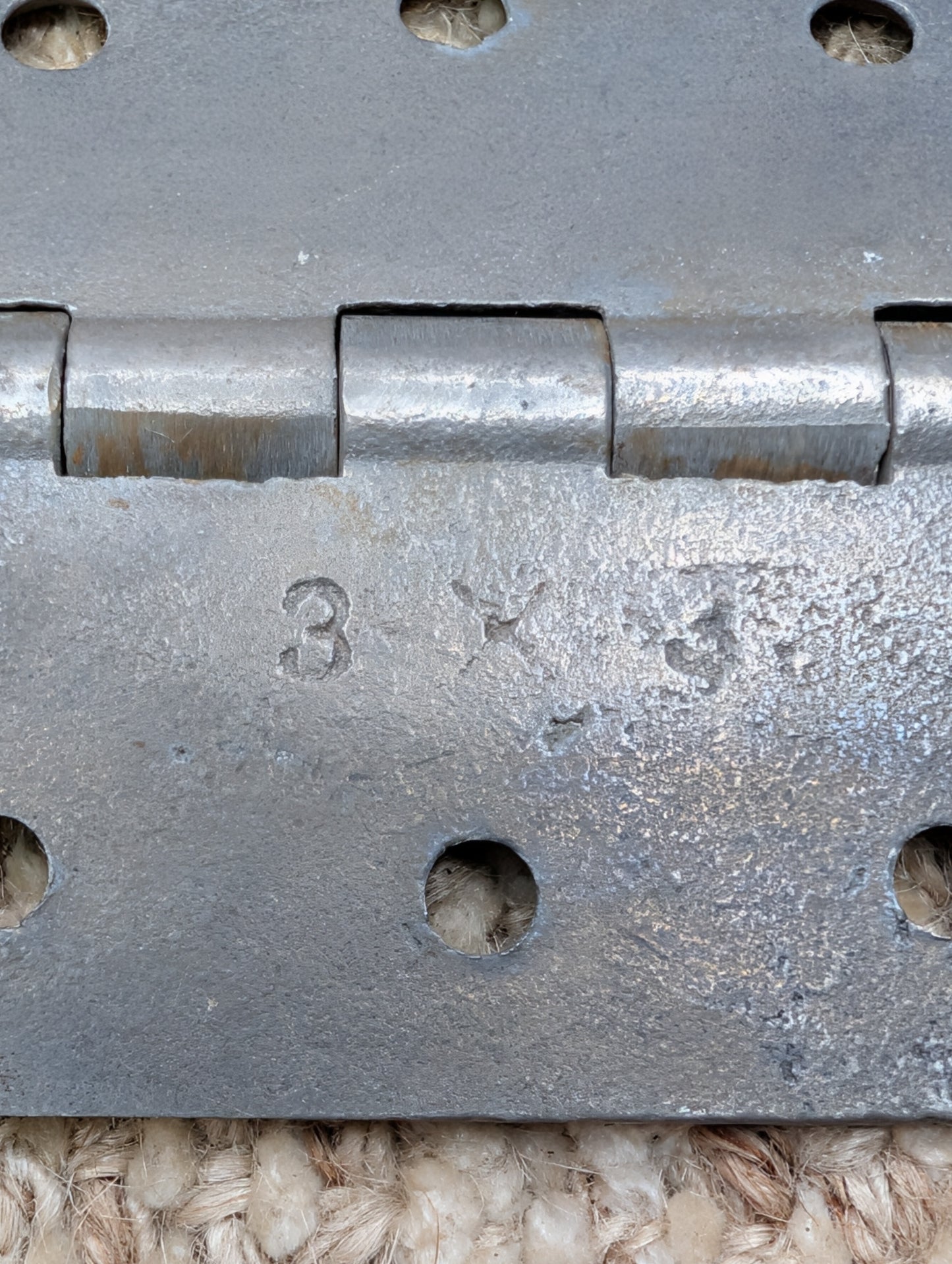 3" x 3" Antique Cast Iron Butt Hinge Door Hardware-Single Hinge