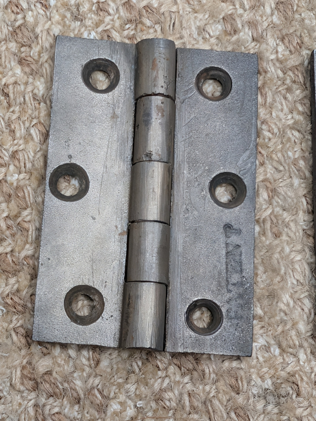 Pair Of 2 3/8" x 3 7/16" Antique Clark & Son Cast Iron Butt Hinge Door Hardware