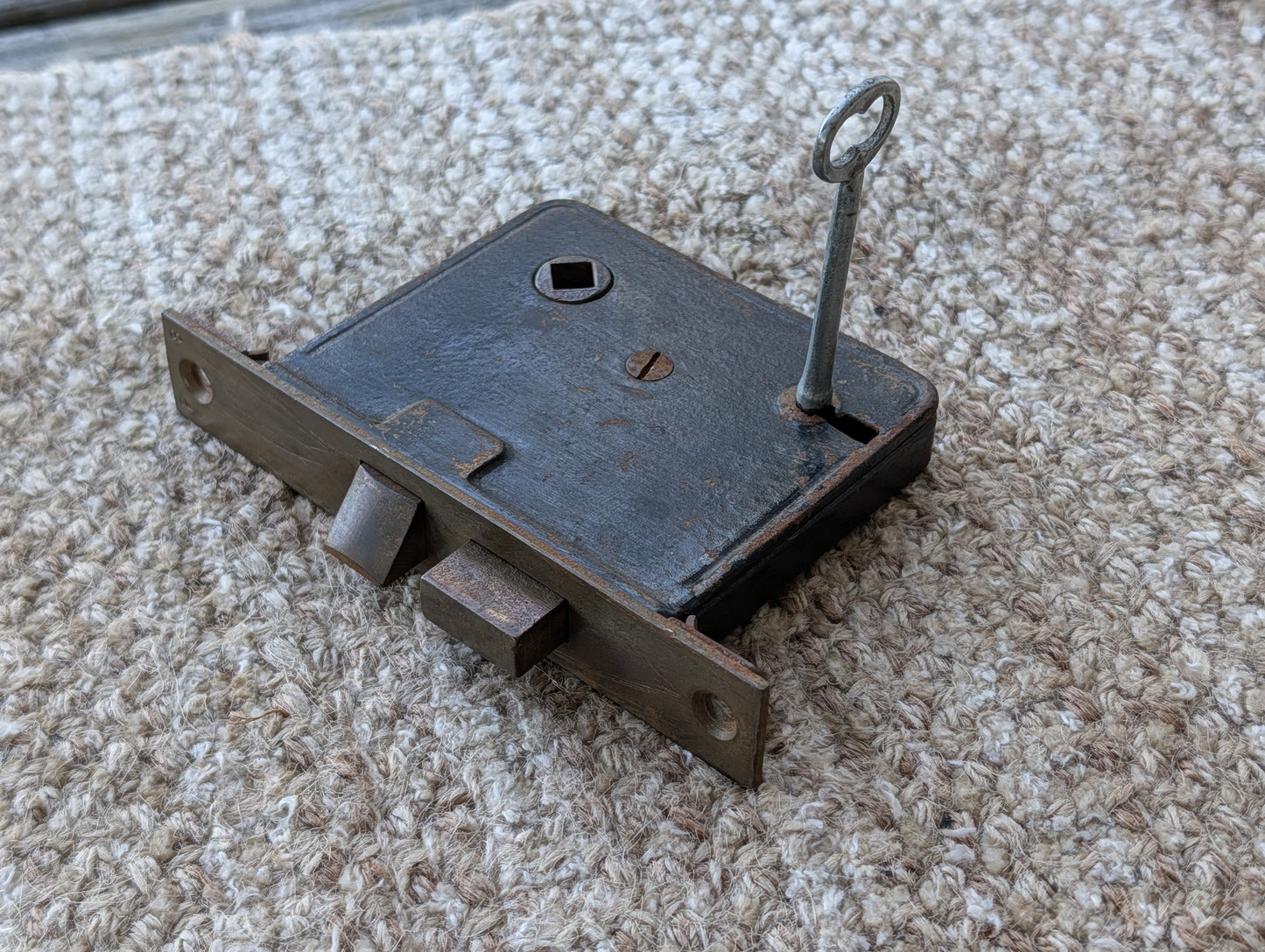 Antique Interior Mortise Lock Door Hardware #7-8-9 With Key