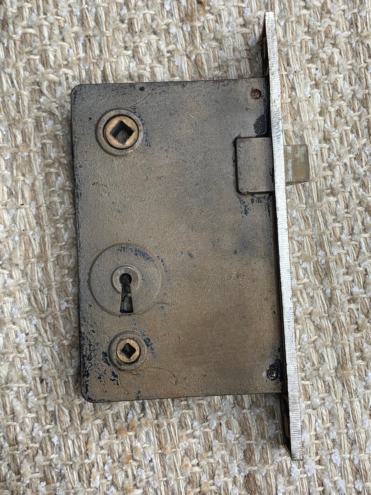 Antique RHCo Exterior Mortise Lock Door Hardware #1188 With Key