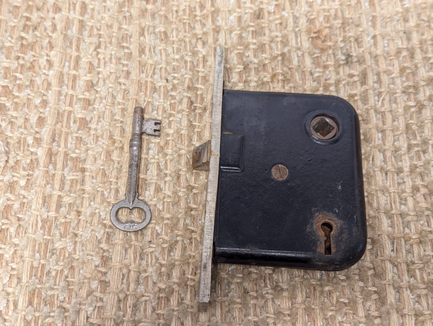 Antique Interior Mortise Lock Door Hardware #3115 With Key