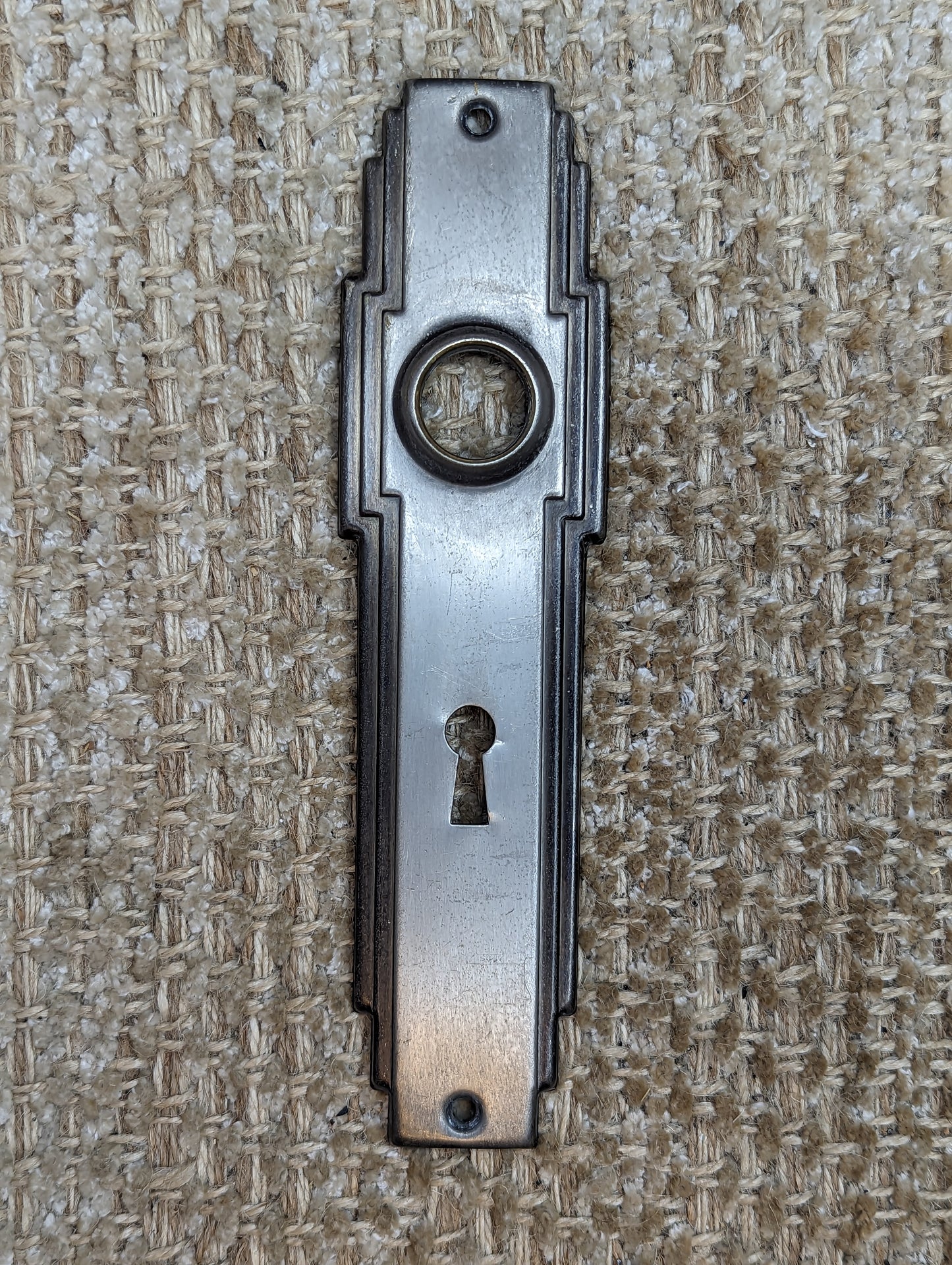 1 3/4" x 7" Antique Stamped Brass Door Knob Plate Hardware