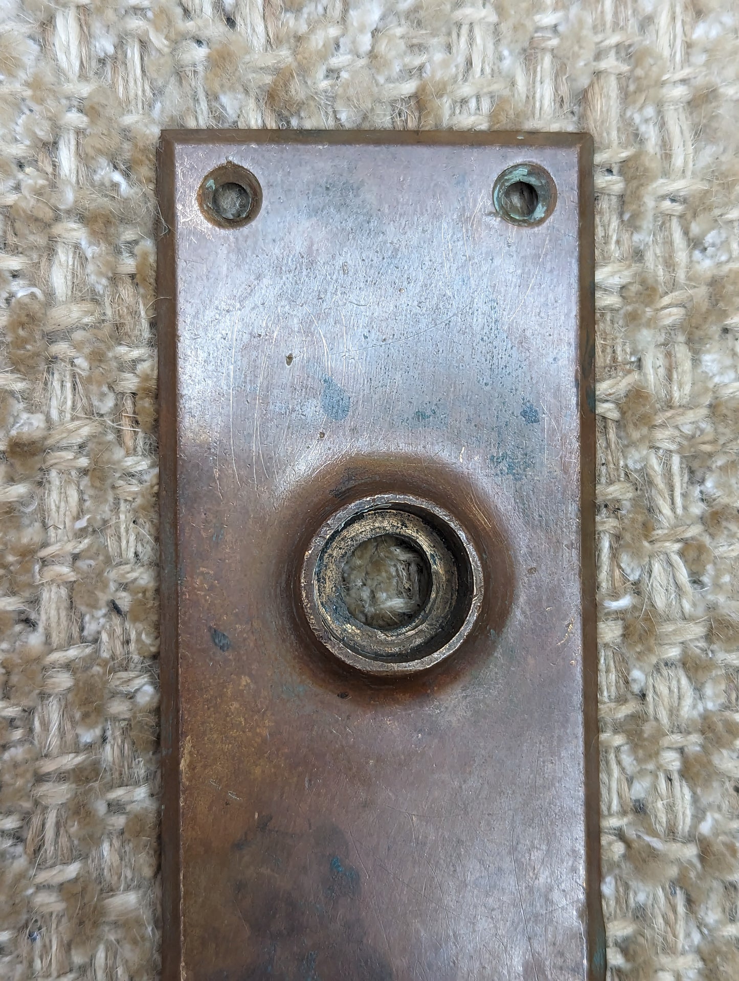 2" x 6" Antique Cast Brass Door Knob Plate Hardware--Windson #207 1/2