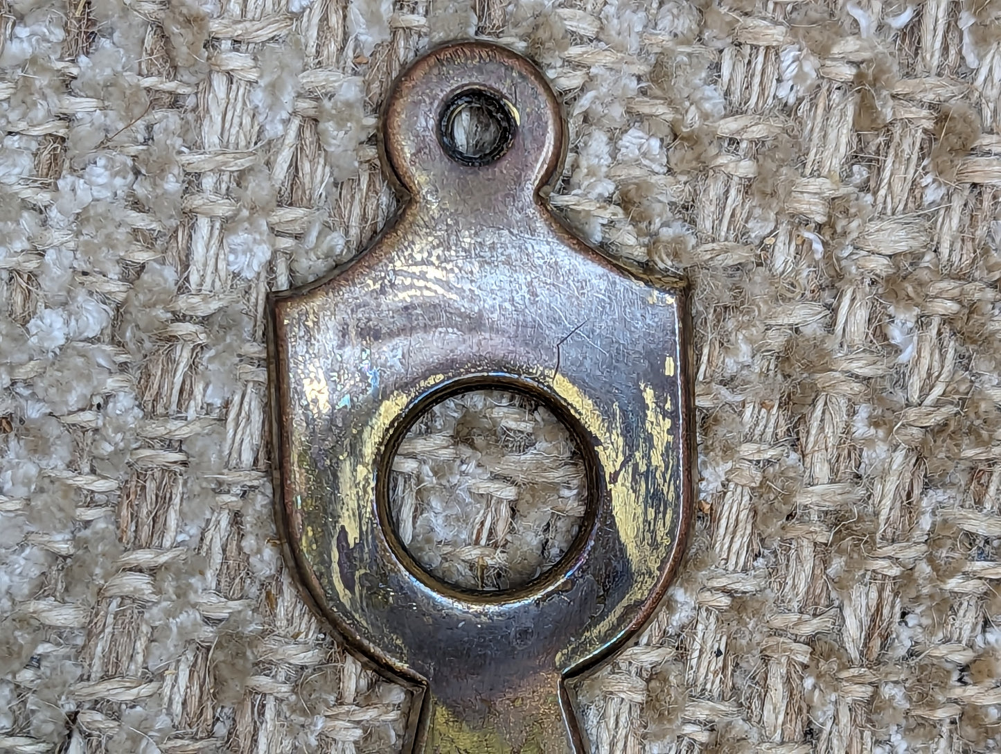 1 1/2" x 5 7/16" Antique Stamped Brass Door Knob Plate Hardware