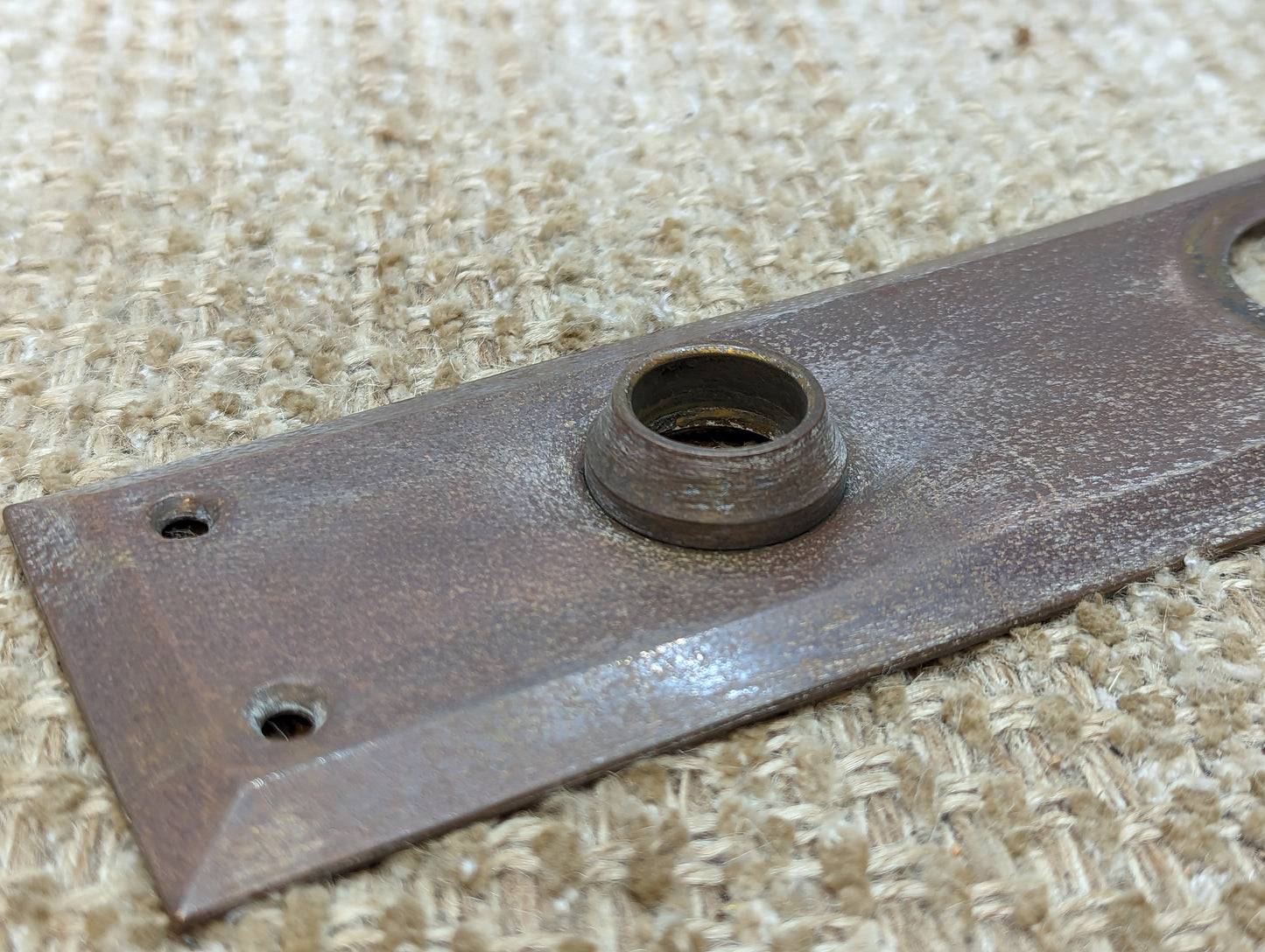 2 7/8" x 10" Antique Stamped Brass Door Knob Plate