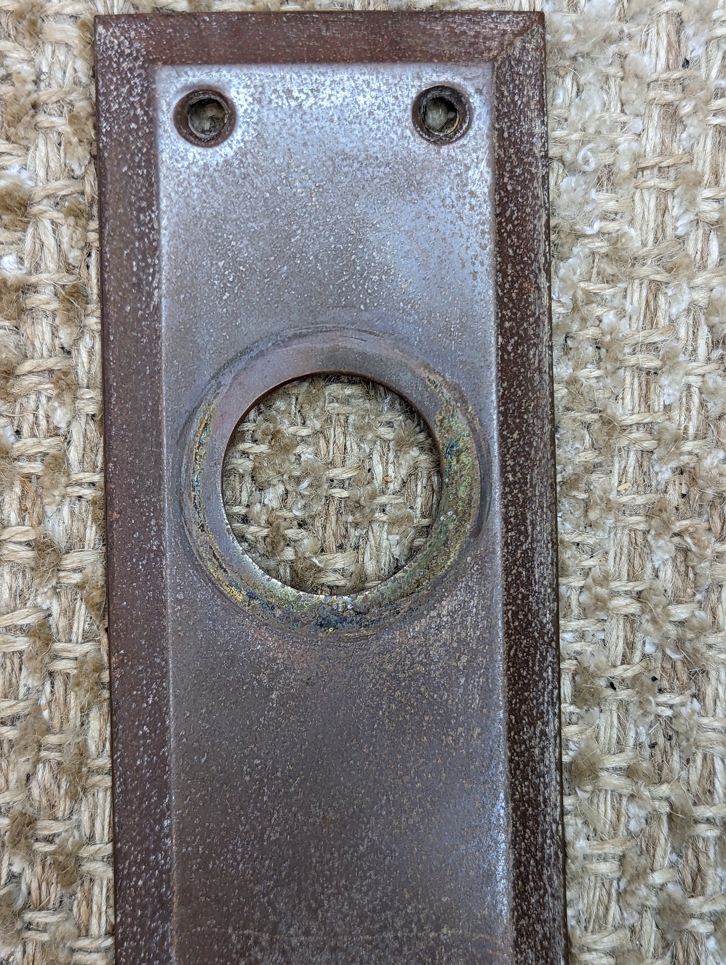 2 7/8" x 10" Antique Stamped Brass Door Knob Plate