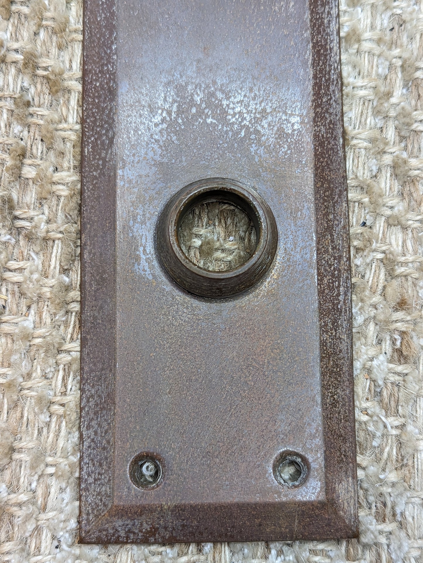 2 7/8" x 10" Antique Stamped Brass Door Knob Plate