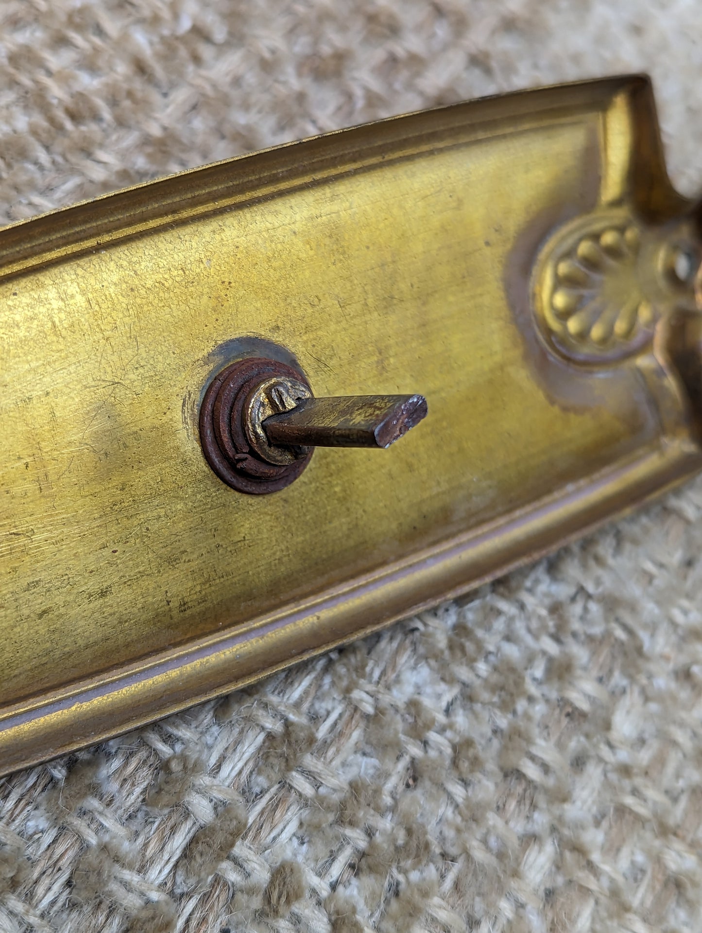 2 3/16" x 8 1/2" Antique Brass Thumb Turn Door Knob Plate