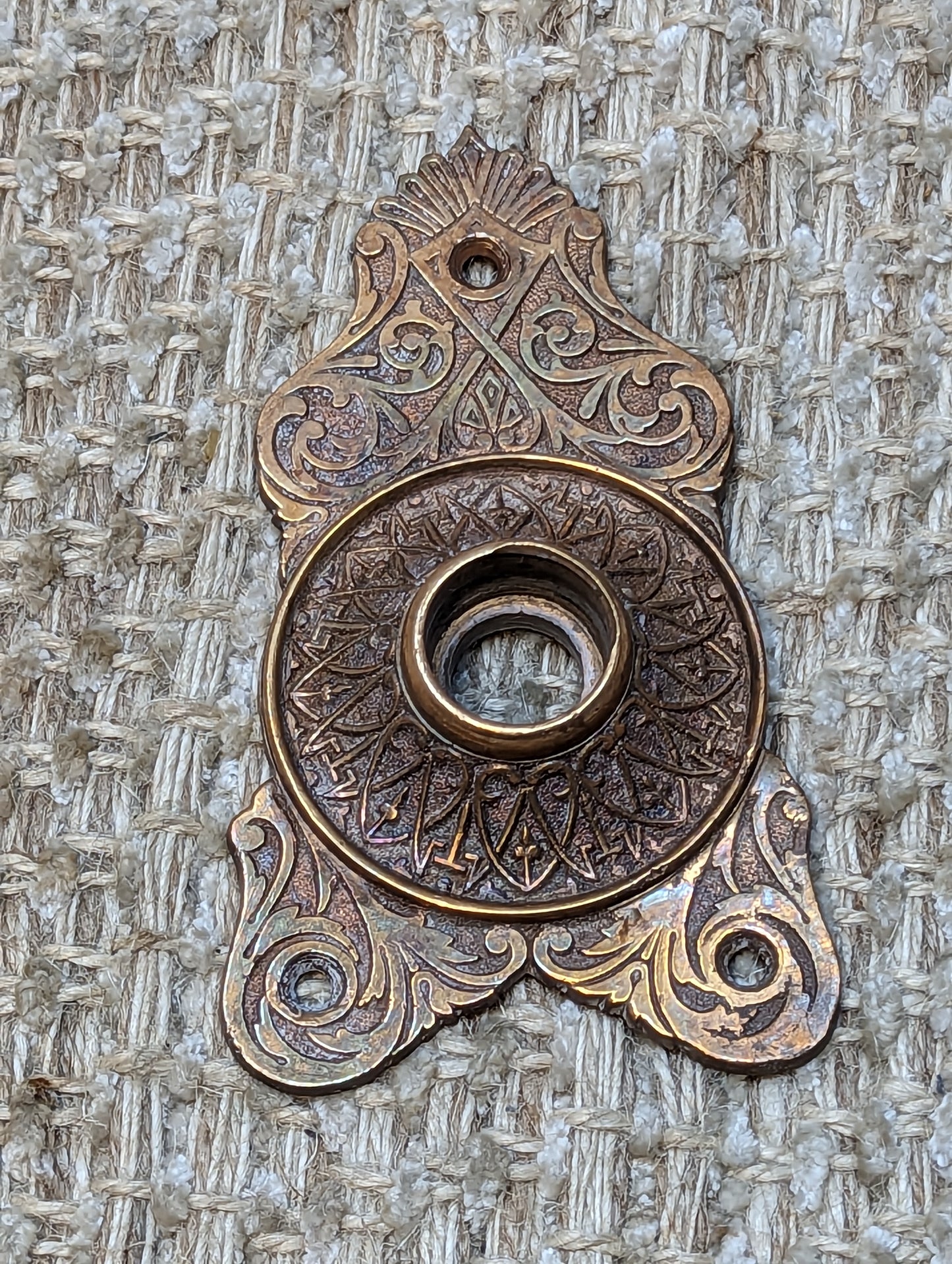 Cast Brass Or Bronze Triangular Knob Rosette Escutcheon #203