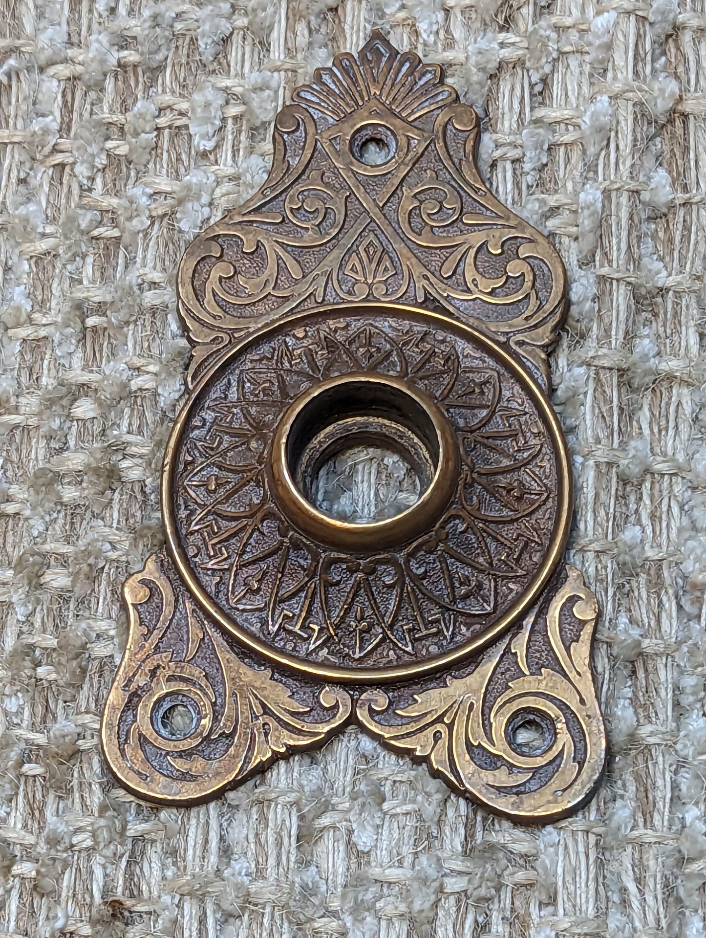 Cast Brass Or Bronze Triangular Knob Rosette Escutcheon #203