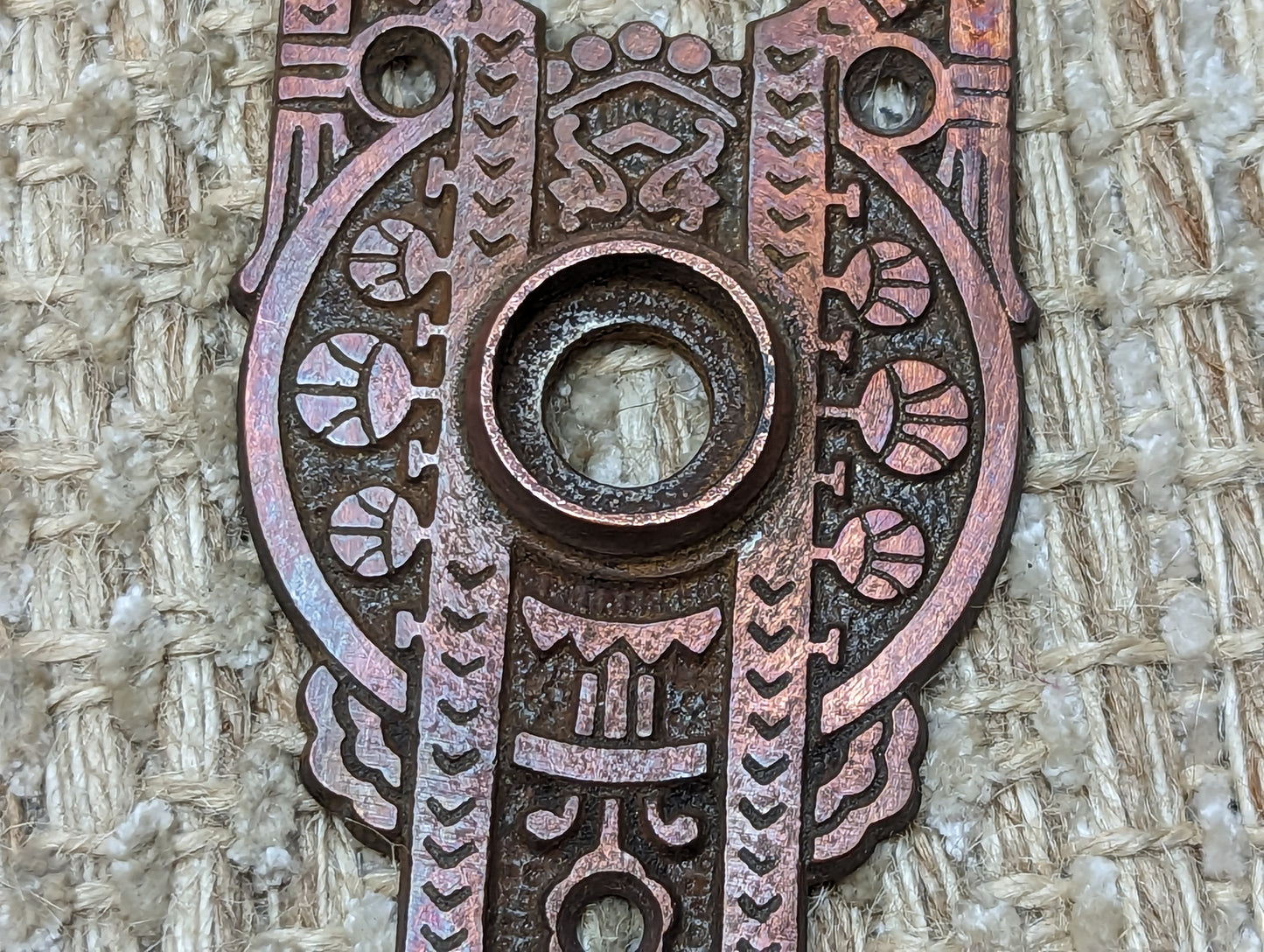 Cast Iron Triangular Knob Rosette Escutcheon