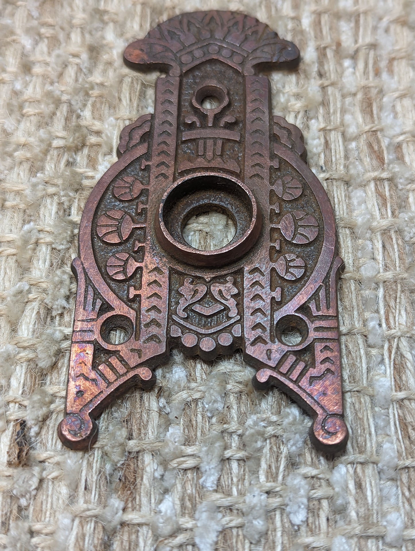 Cast Iron Triangular Knob Rosette Escutcheon