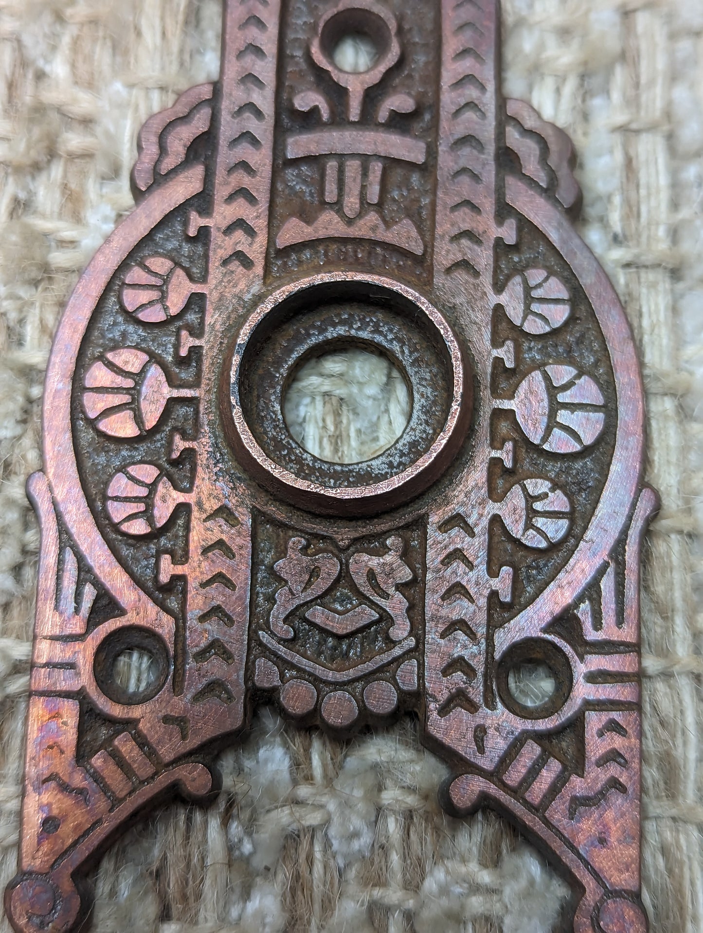 Cast Iron Triangular Knob Rosette Escutcheon