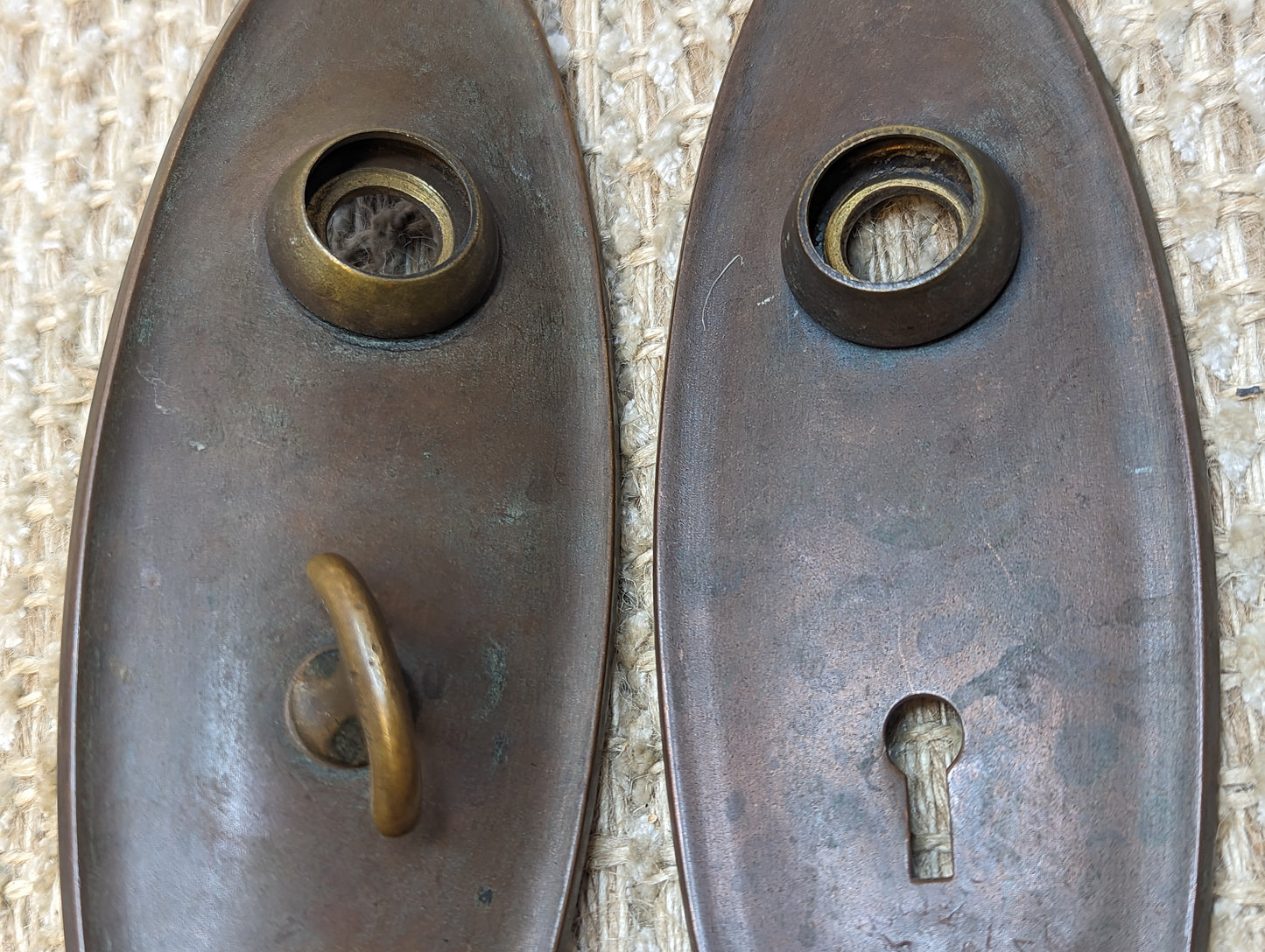 Antique Sargent & Co. Passage Lock, Brass Door Knobs and Brass Door Knob Plates