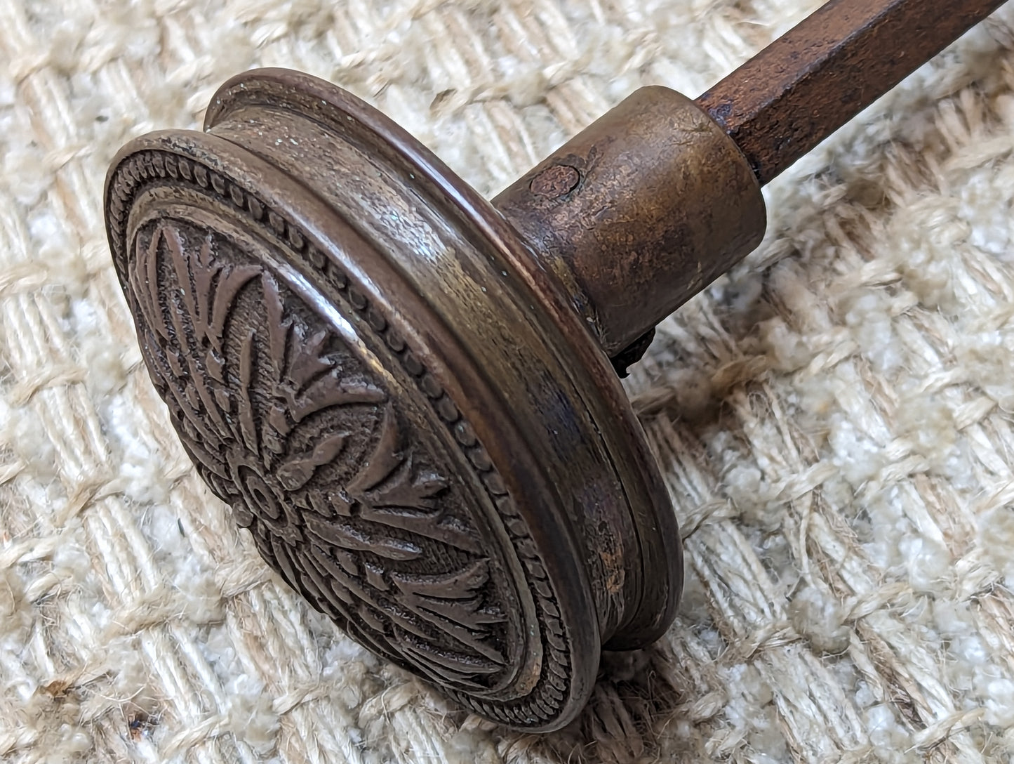 Antique Hopkins & Dickson Mfg. Co Lock #225, Brass Door Knobs and Brass Rosettes