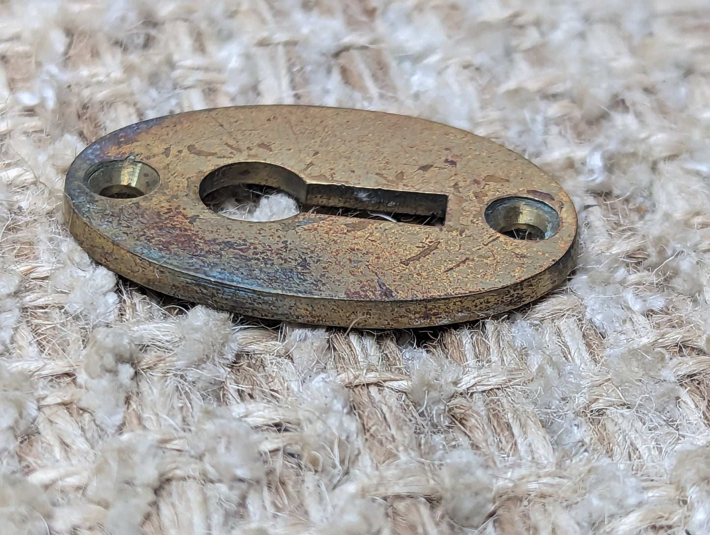 Antique RHCo. Cast Brass Key Hole Cover Escutcheon