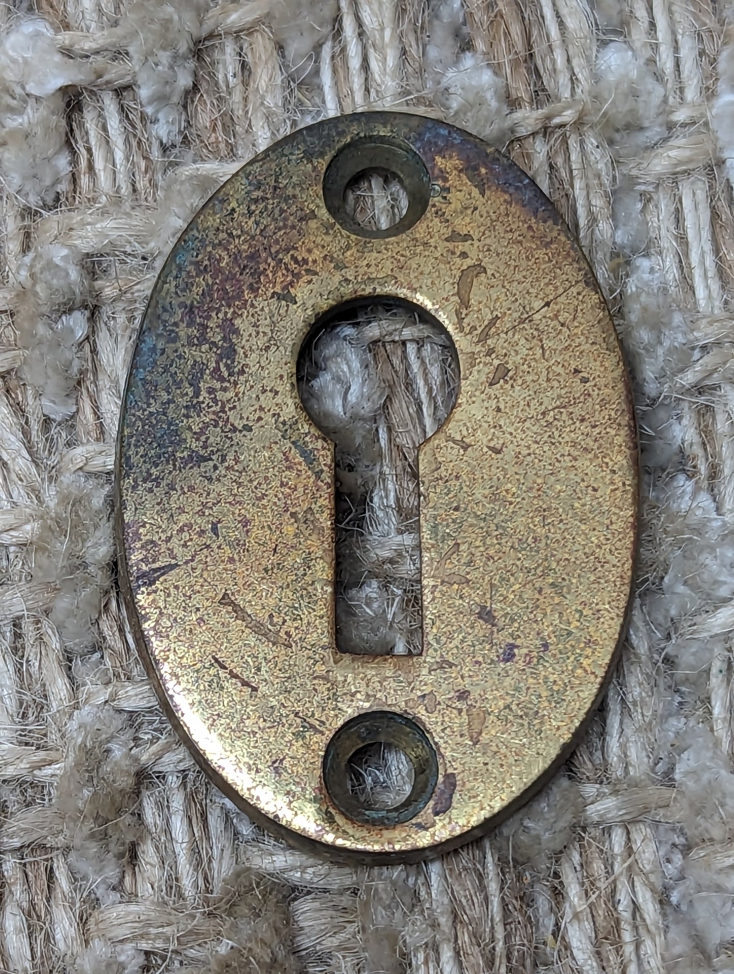 Antique RHCo. Cast Brass Key Hole Cover Escutcheon