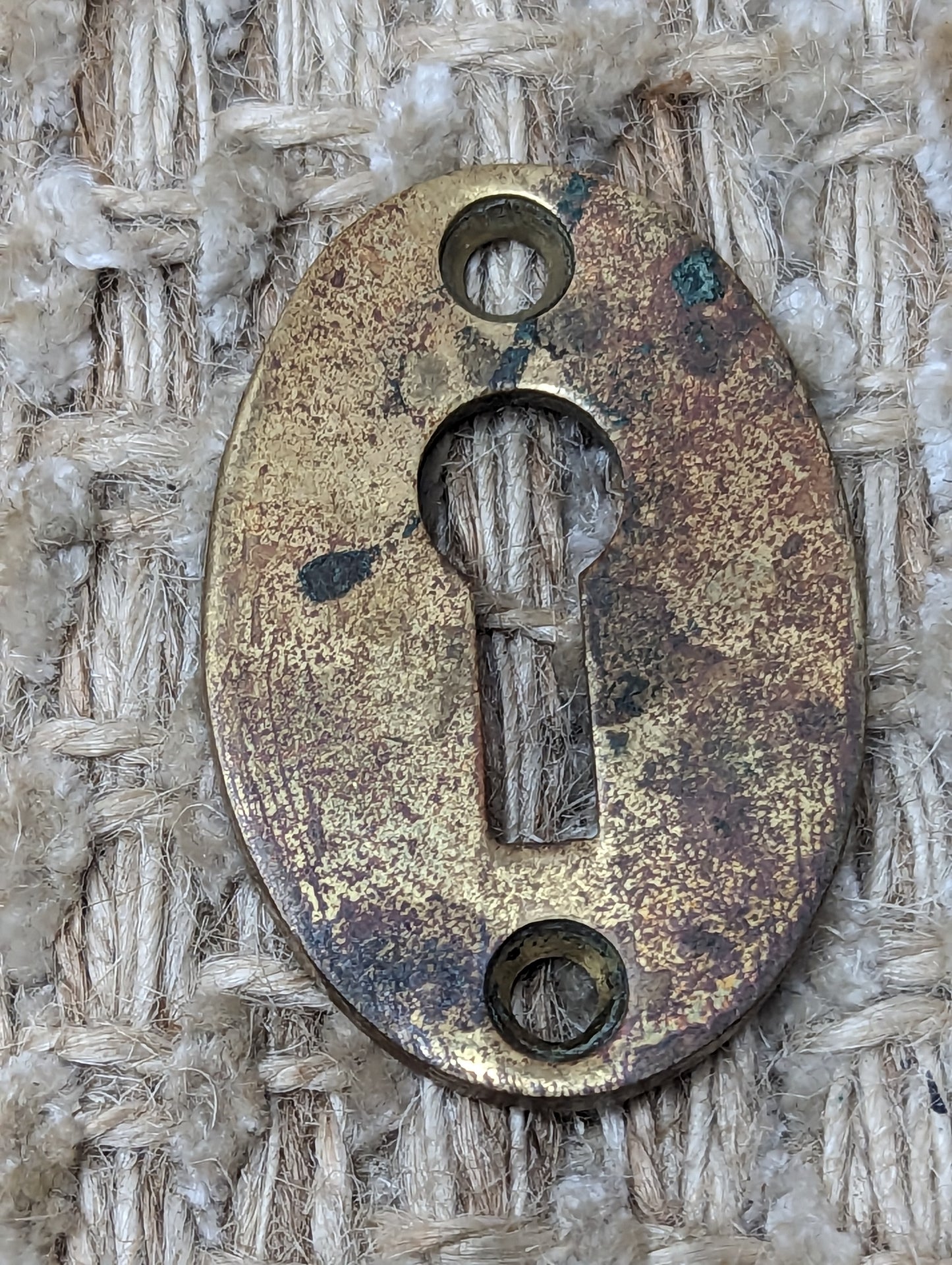 Antique RHCo. Cast Brass Key Hole Cover Escutcheon