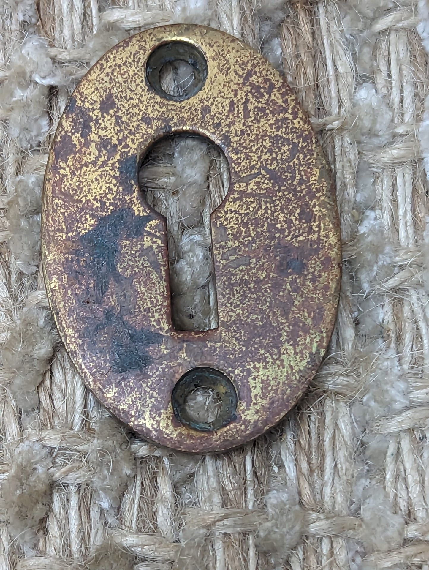 Antique RHCo. Cast Brass Key Hole Cover Escutcheon