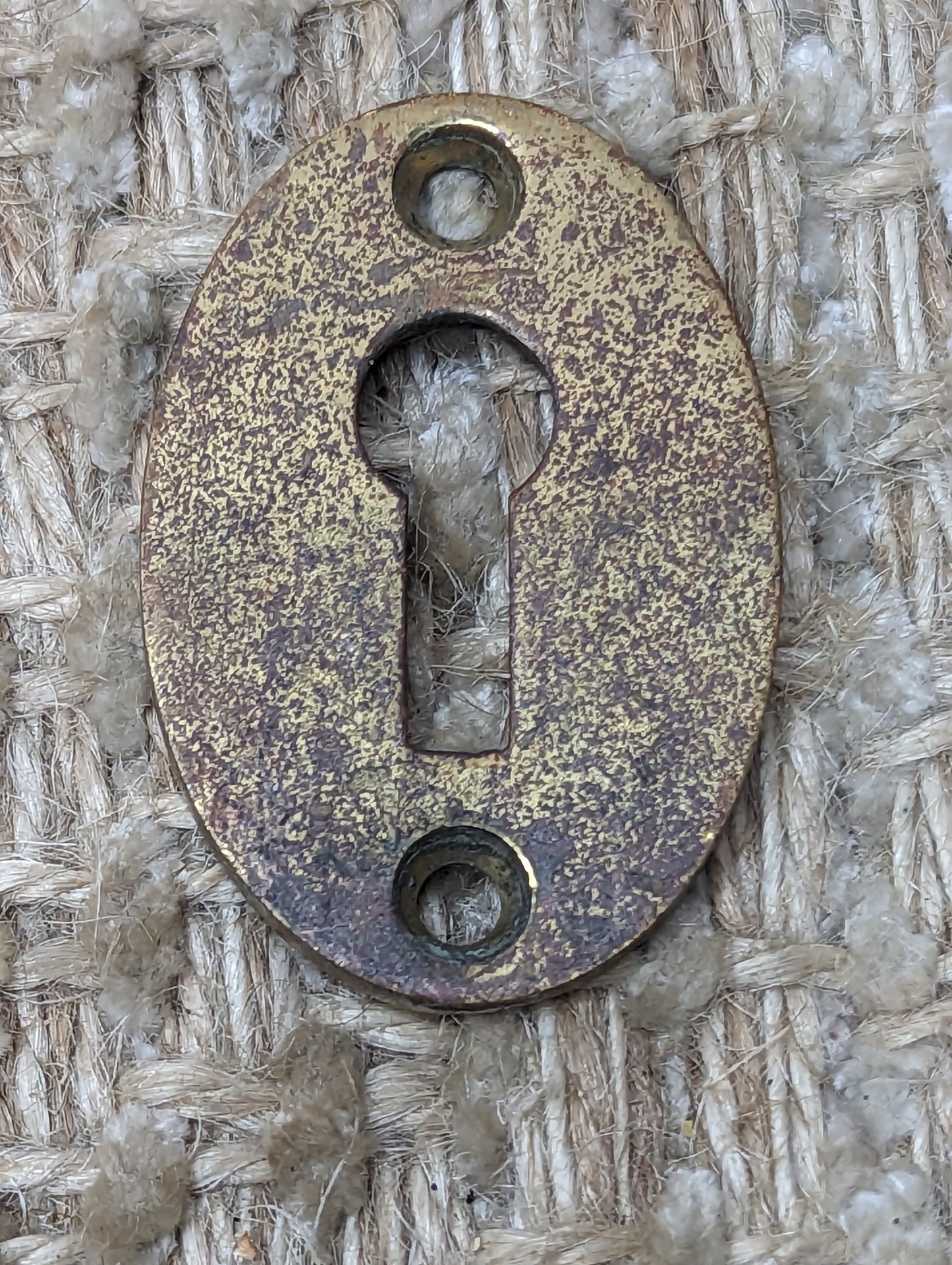 Antique RHCo. Cast Brass Key Hole Cover Escutcheon