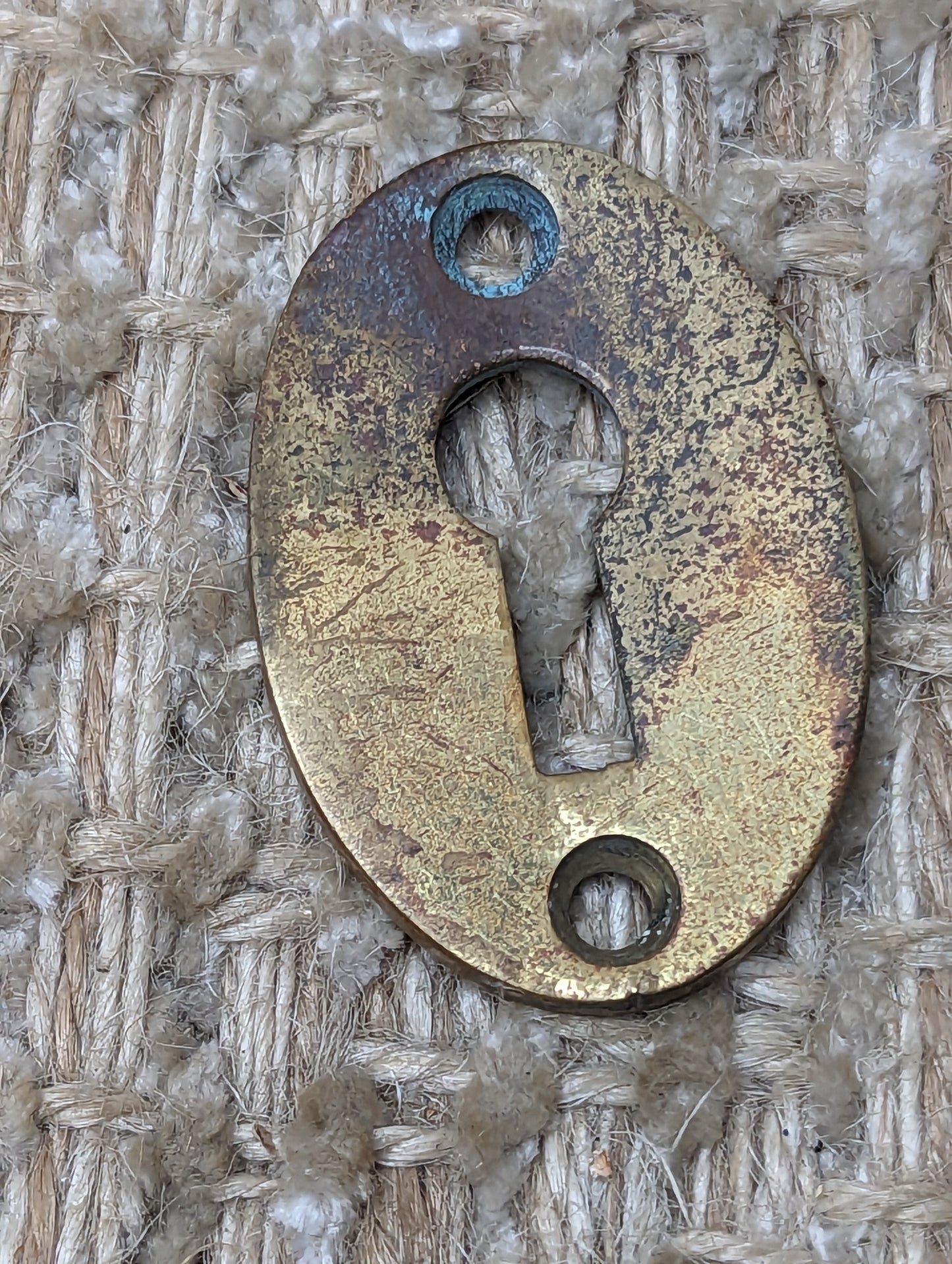 Antique RHCo. Cast Brass Key Hole Cover Escutcheon