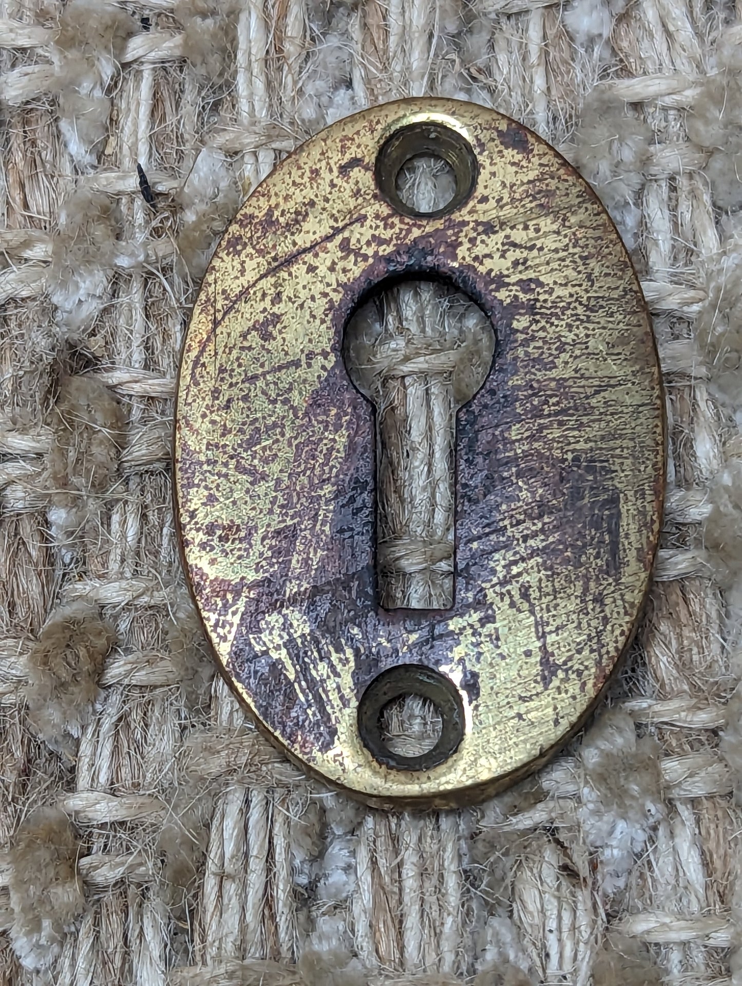 Antique RHCo. Cast Brass Key Hole Cover Escutcheon