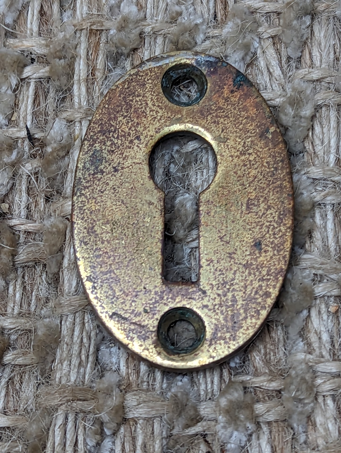 Antique RHCo. Cast Brass Key Hole Cover Escutcheon