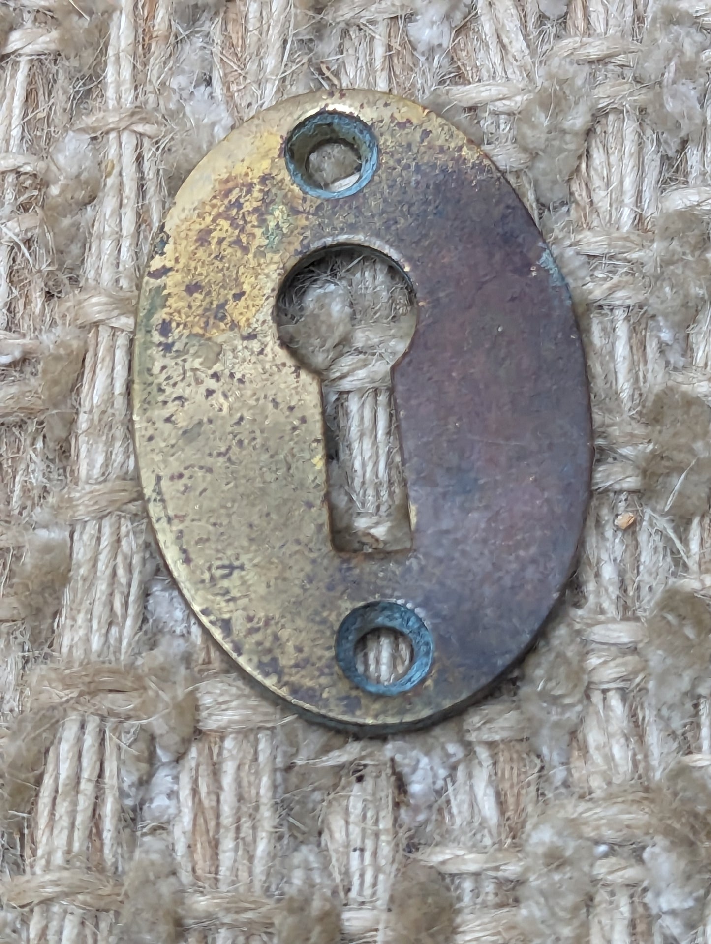 Antique RHCo. Cast Brass Key Hole Cover Escutcheon