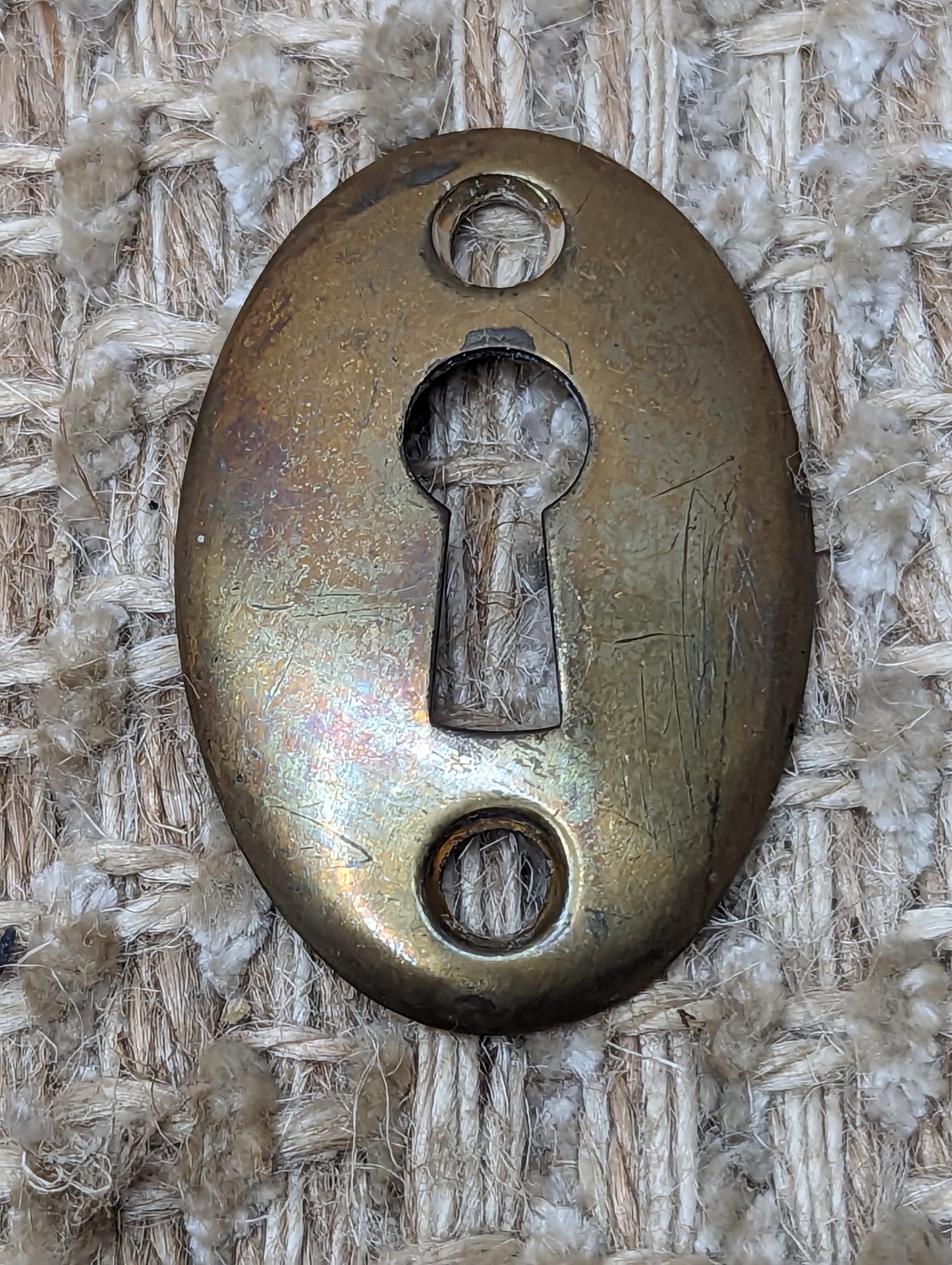 Antique Yale Brass Key Hole Cover Escutcheon