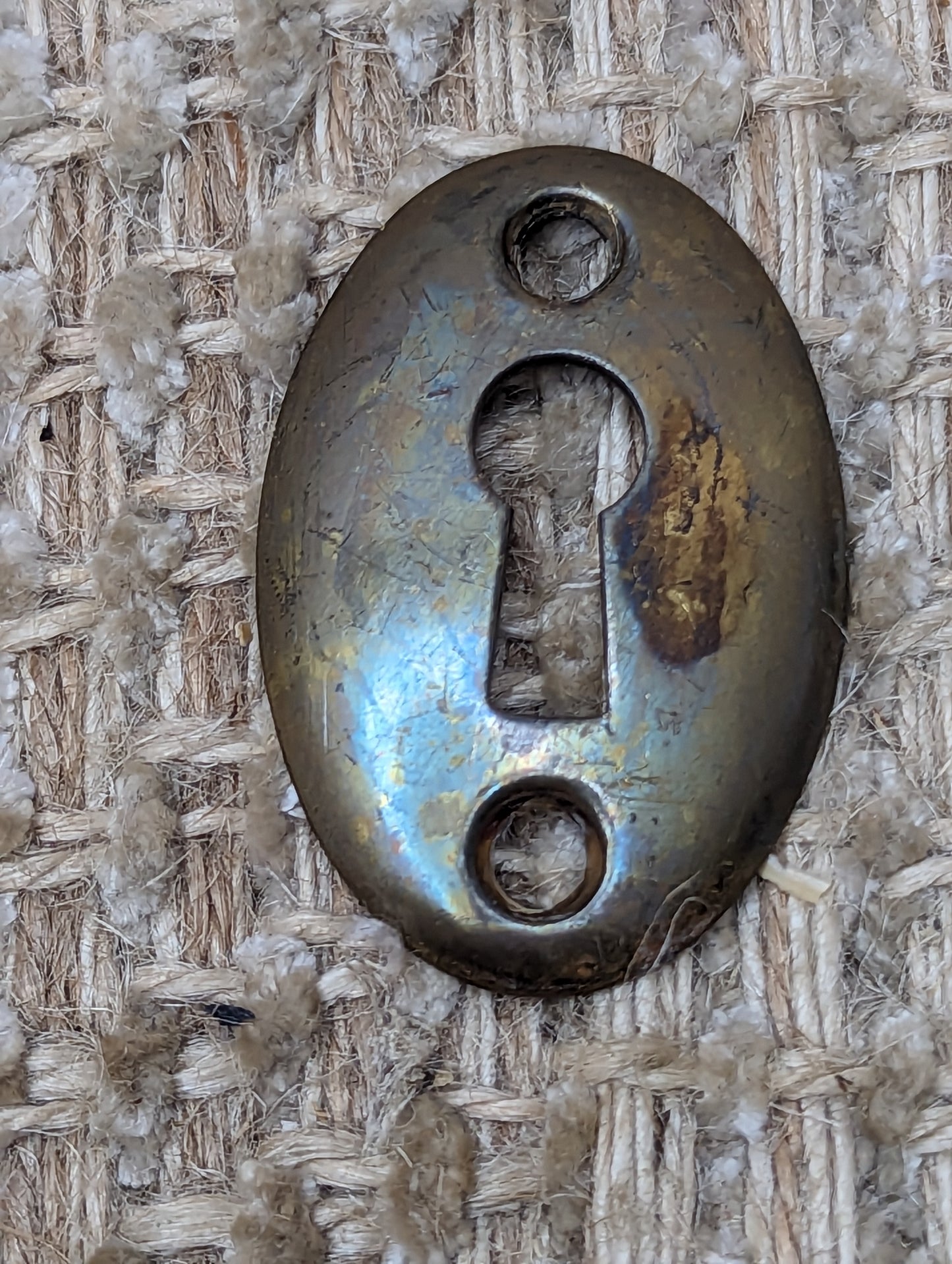 Antique Yale Brass Key Hole Cover Escutcheon