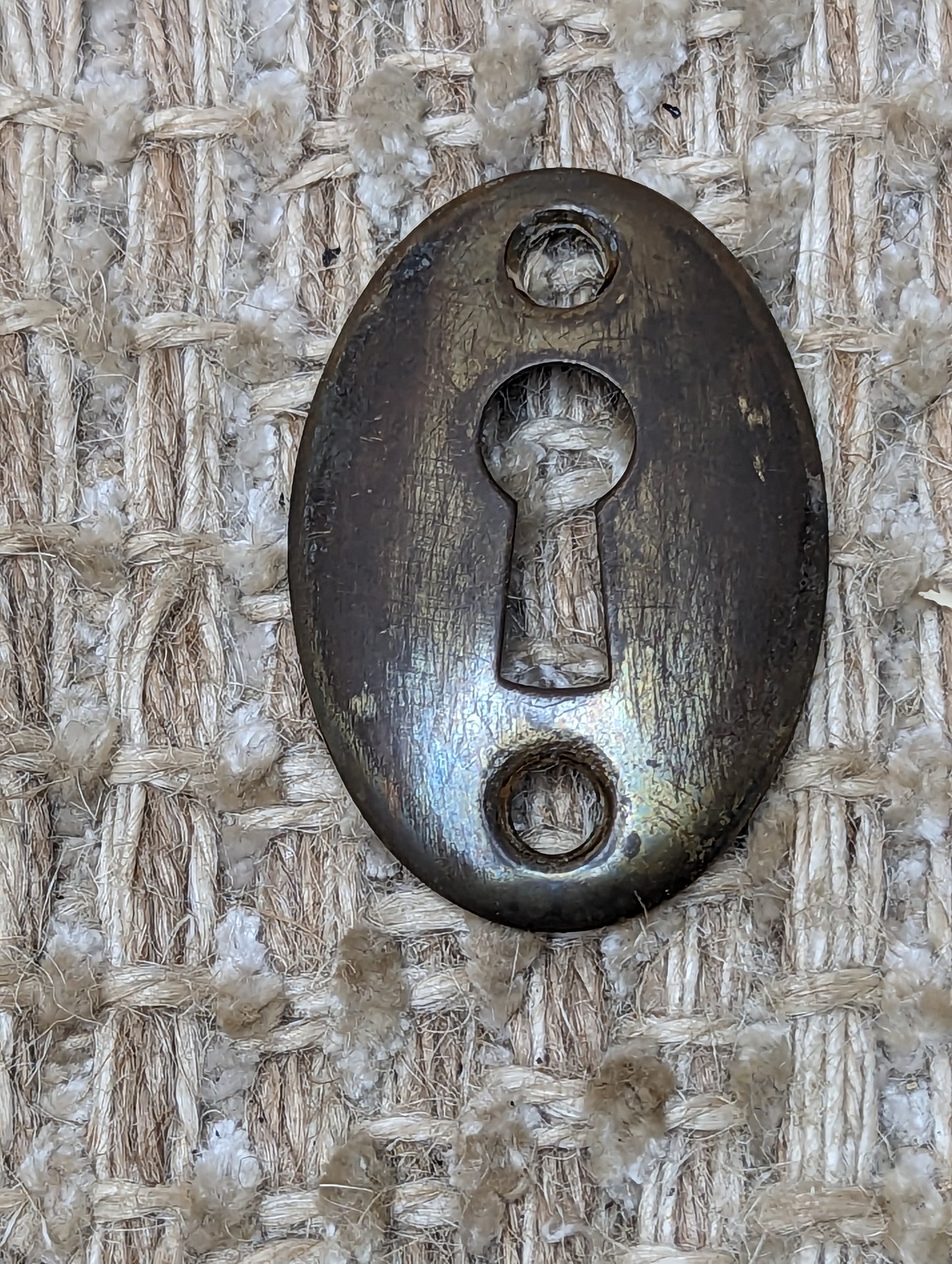 Antique Yale Brass Key Hole Cover Escutcheon