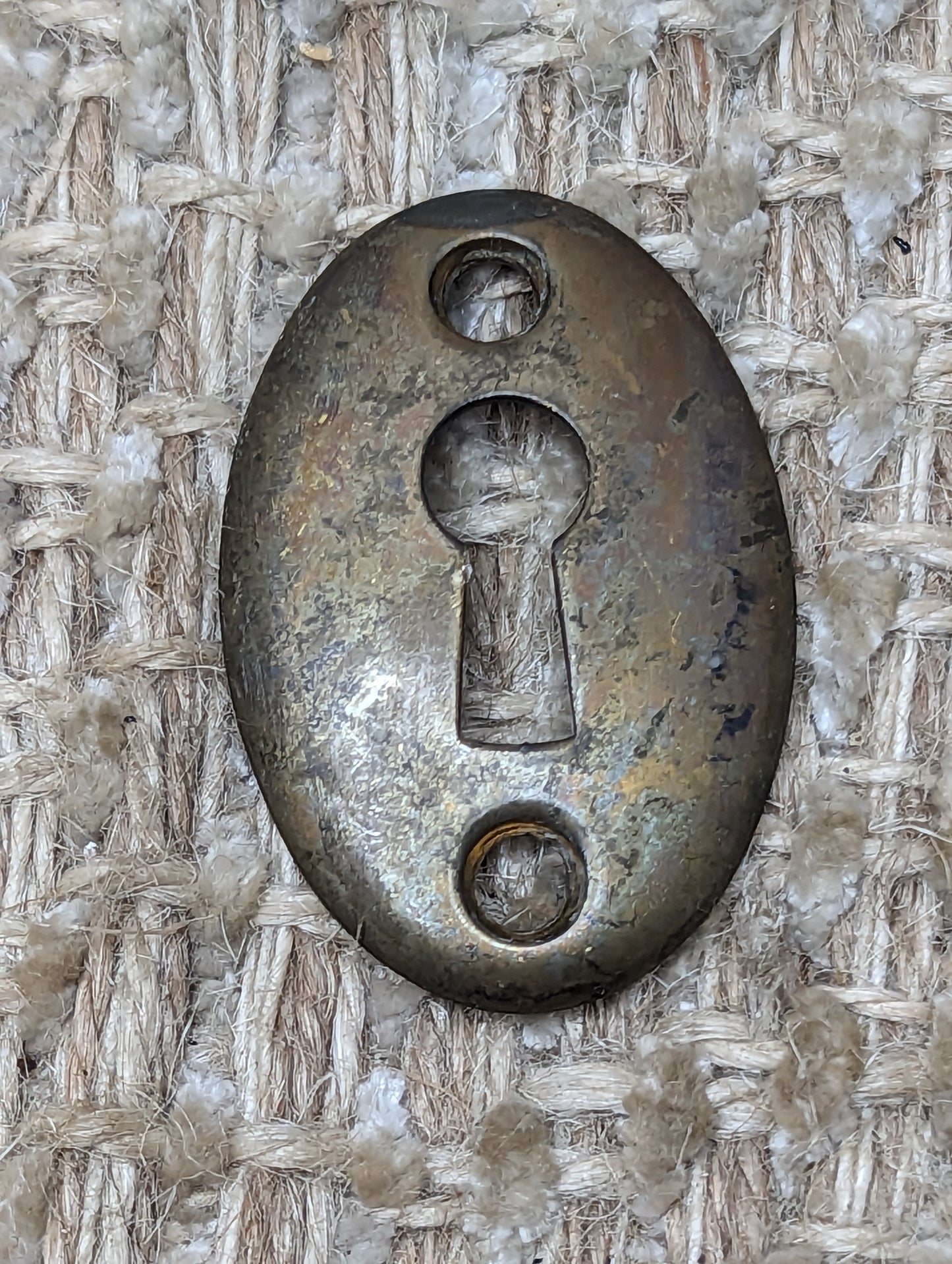 Antique Yale Brass Key Hole Cover Escutcheon