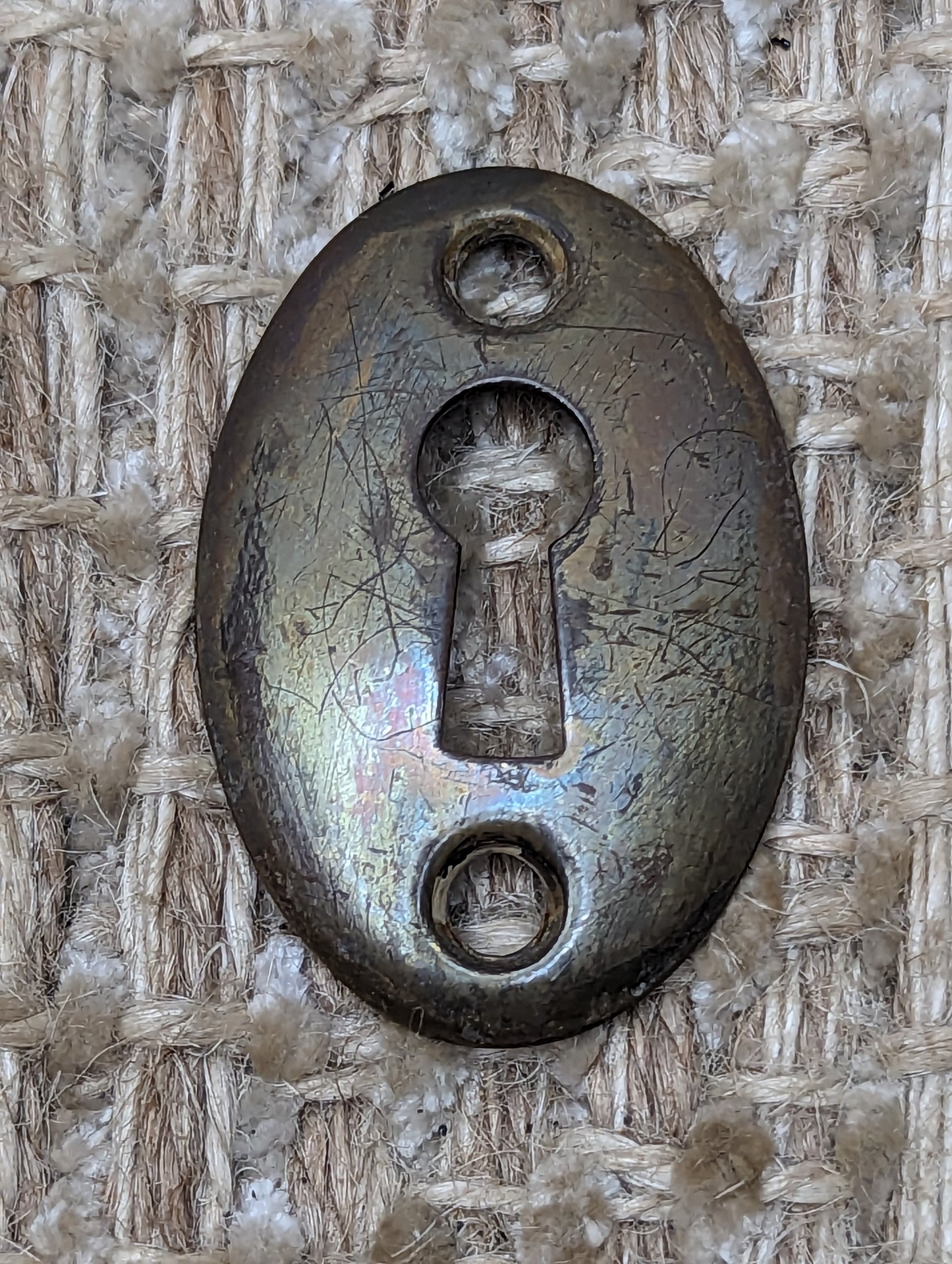 Antique Yale Brass Key Hole Cover Escutcheon