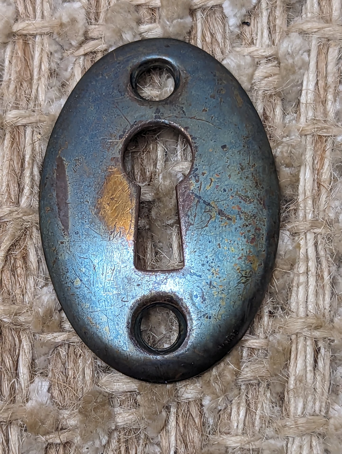 Antique Yale Brass Key Hole Cover Escutcheon