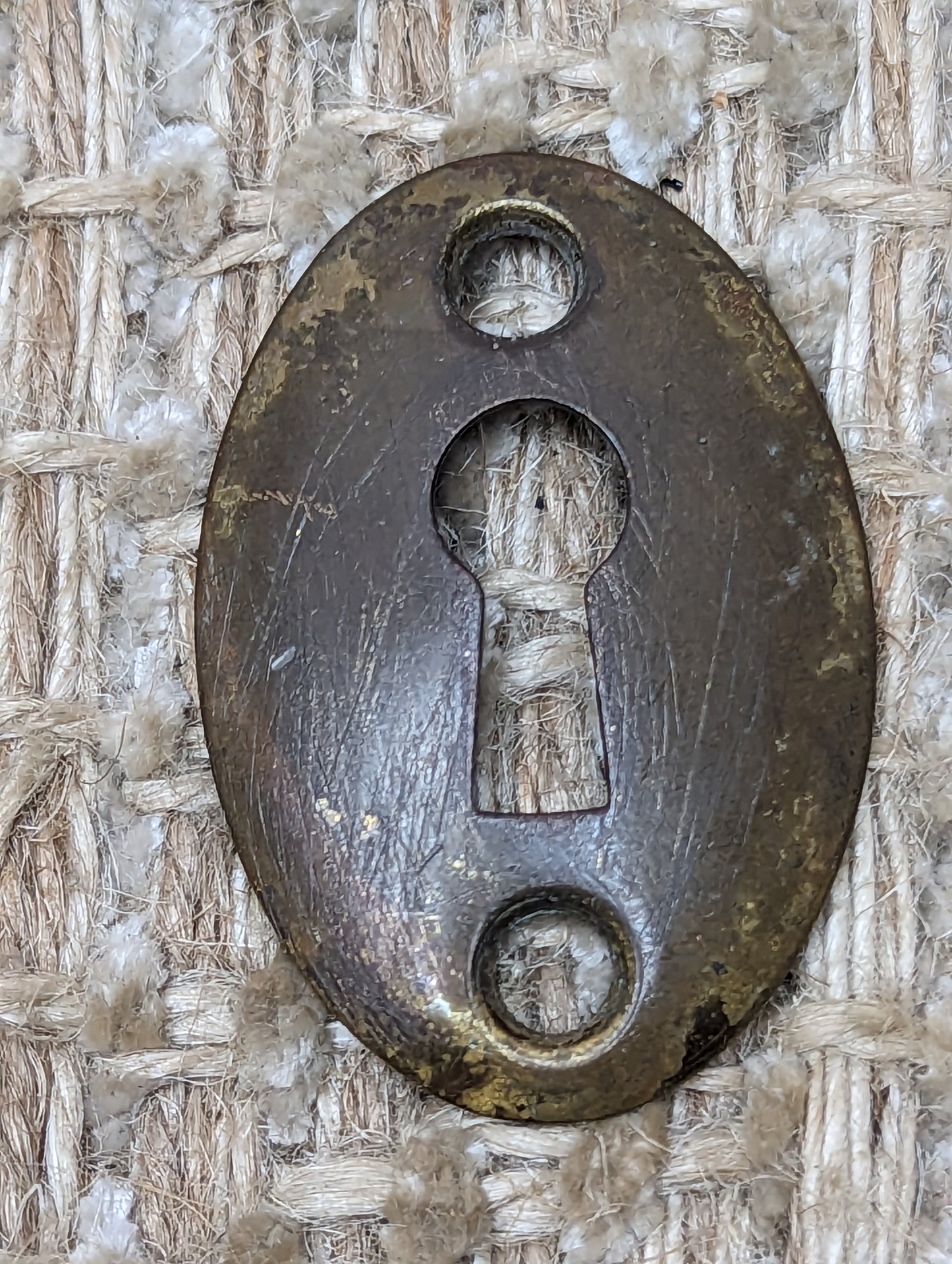 Antique Yale Brass Key Hole Cover Escutcheon