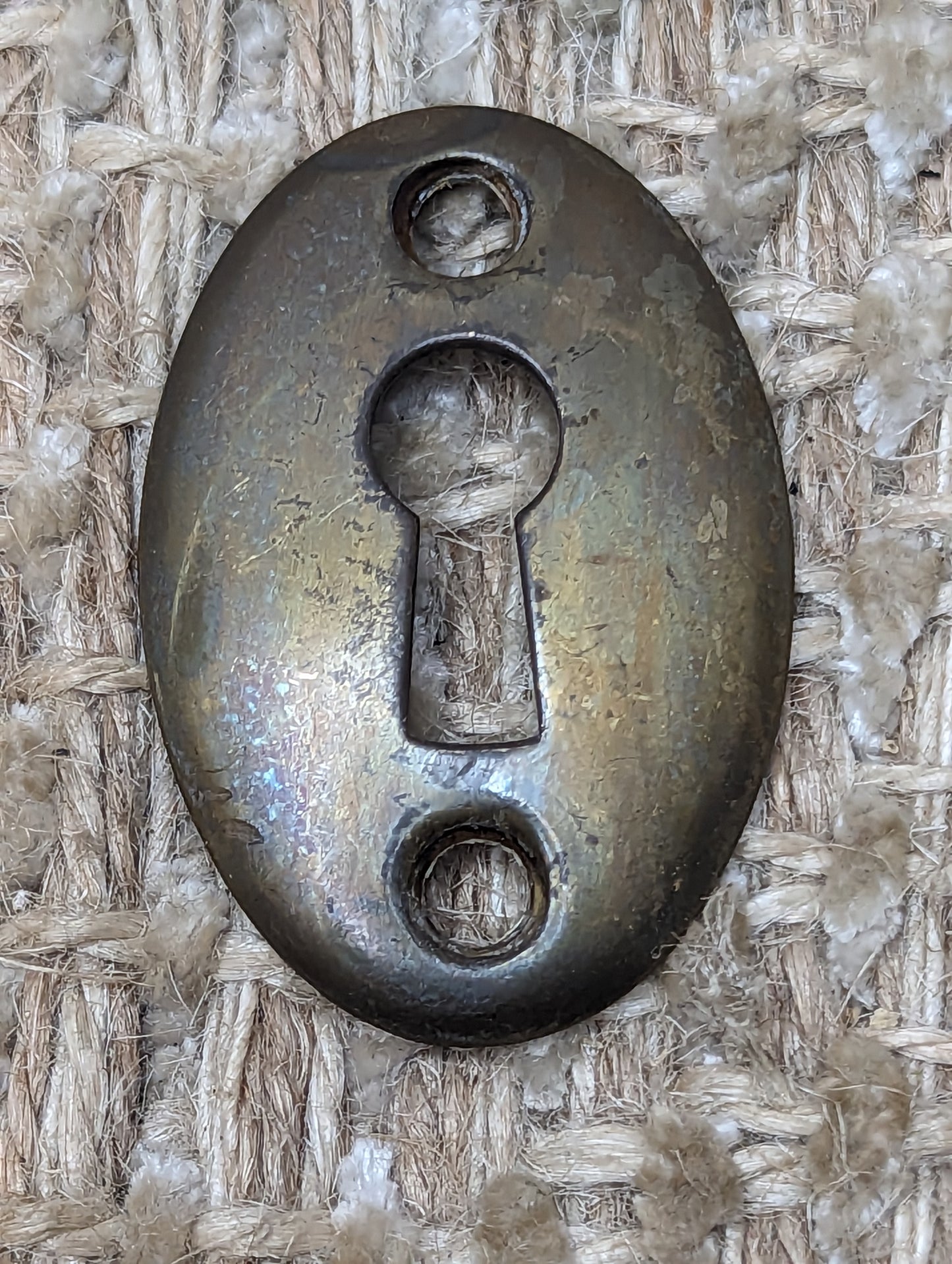 Antique Yale Brass Key Hole Cover Escutcheon