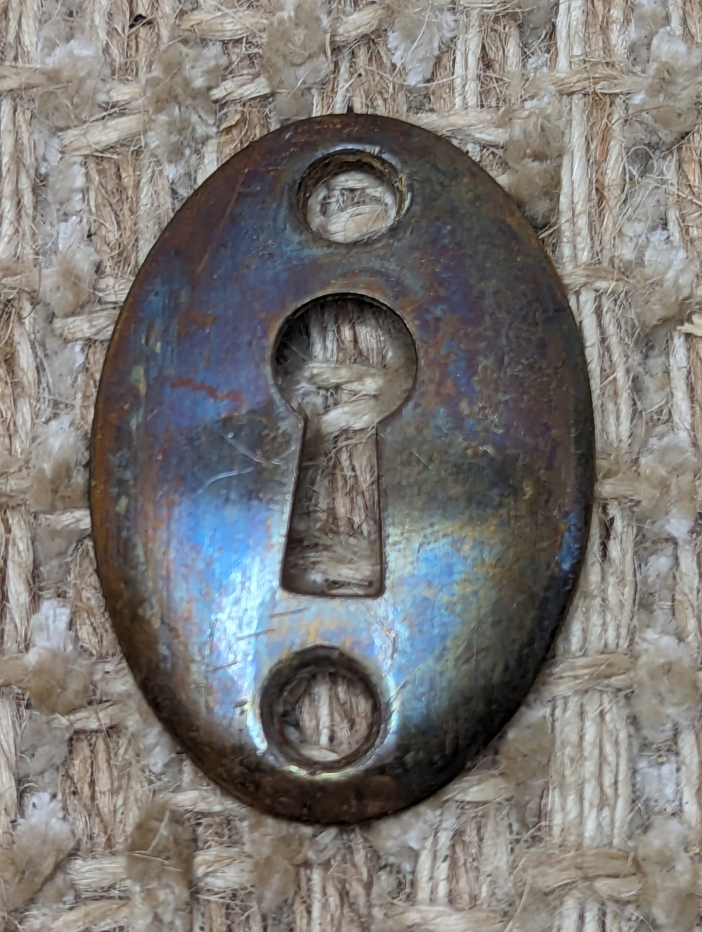 Antique Yale Brass Key Hole Cover Escutcheon