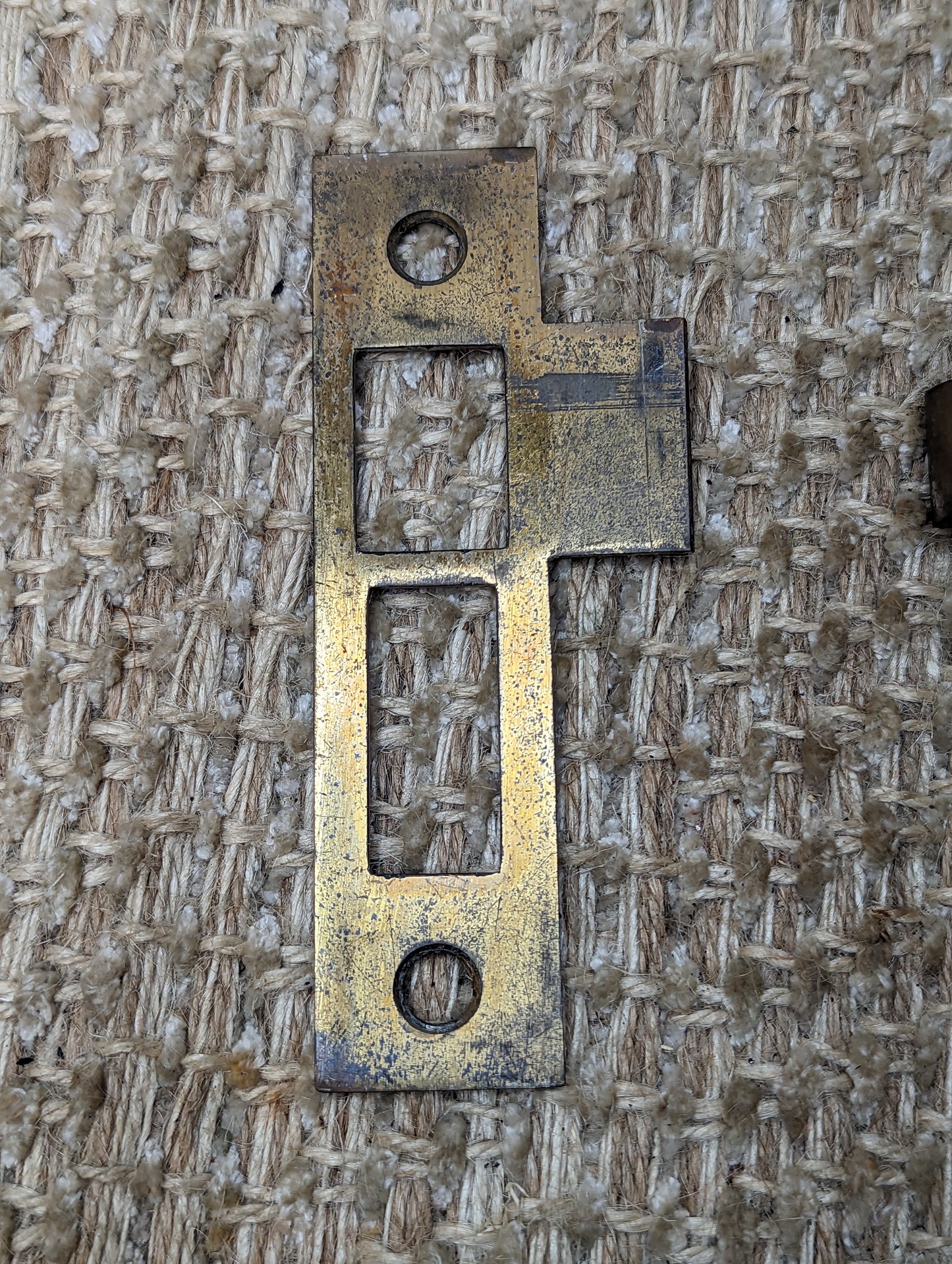 Antique RH Co. Interior Mortise Lock and Strike Plate Door Hardware #1201 1/2