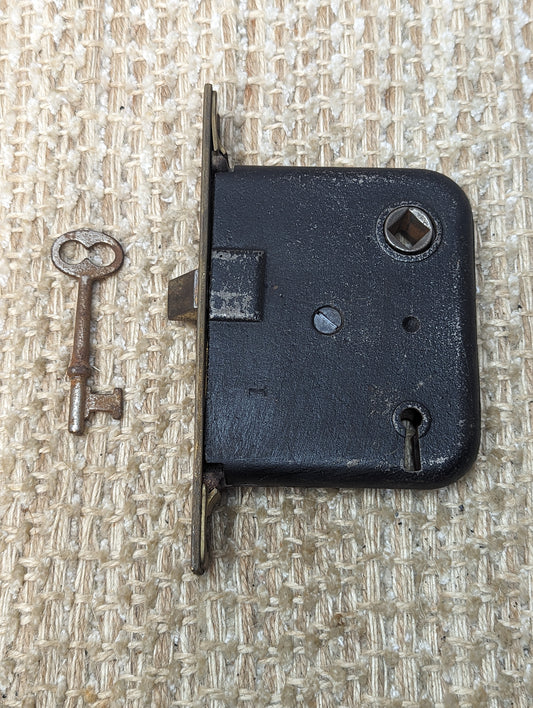 Antique Interior Mortise Lock With Key Door Hardware #3109