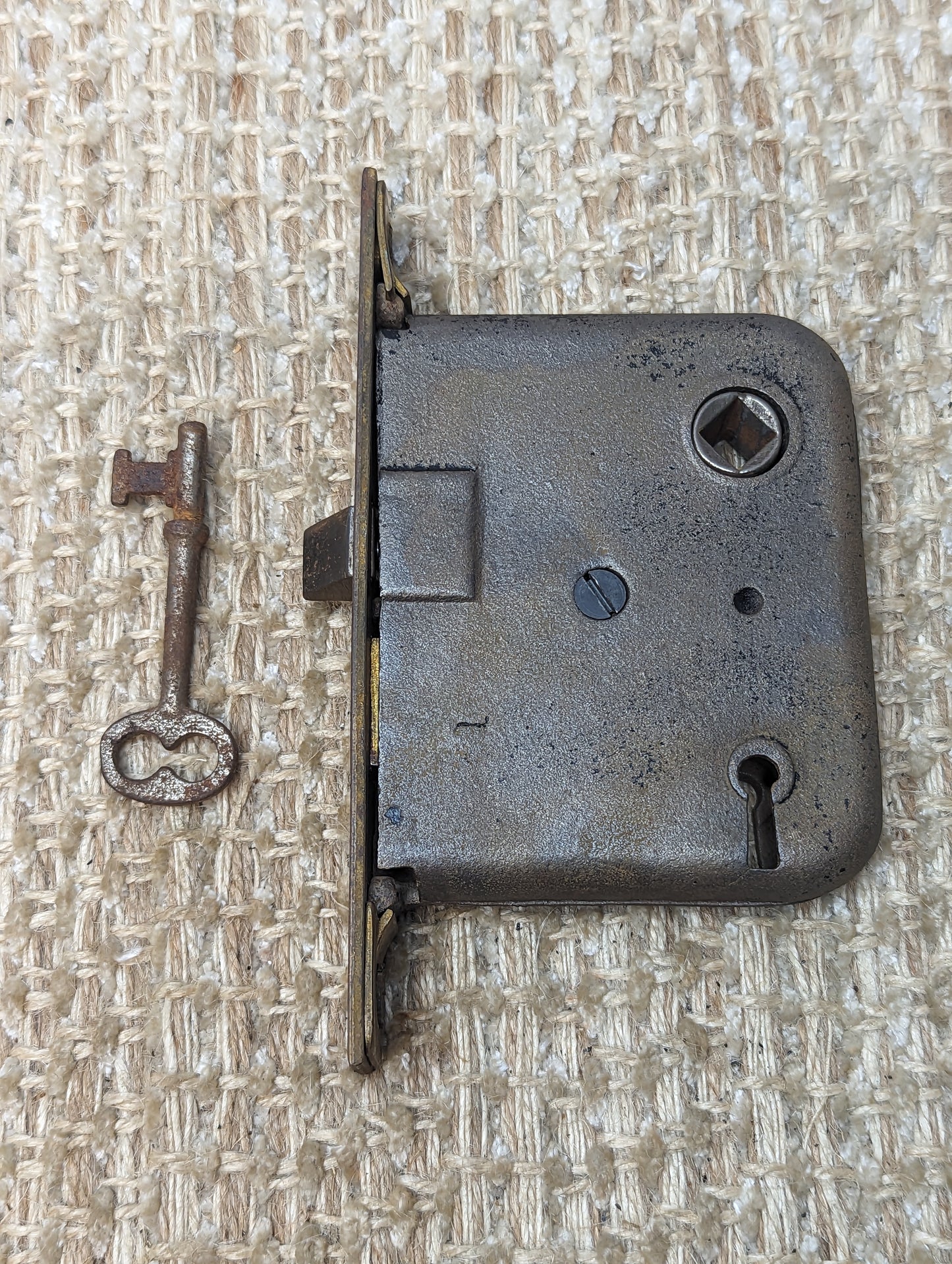 Antique Interior Mortise Lock With Key Door Hardware #3109