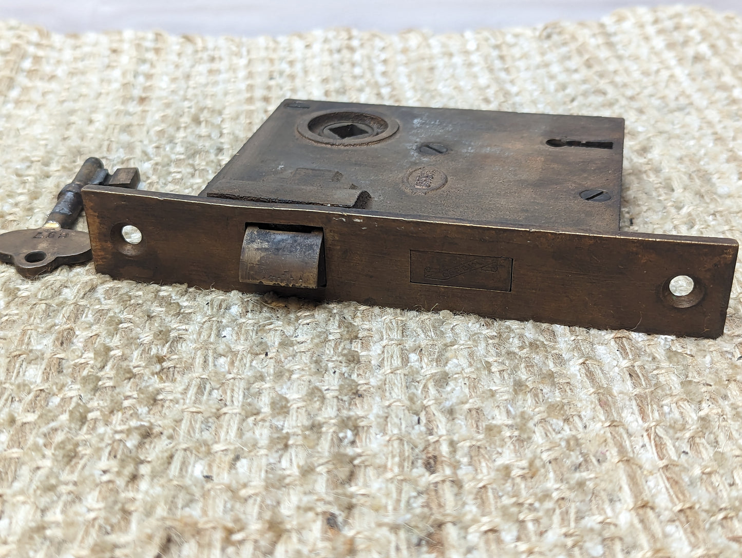 Antique Corbin Exterior Mortise Lock With Key Door Hardware #5550