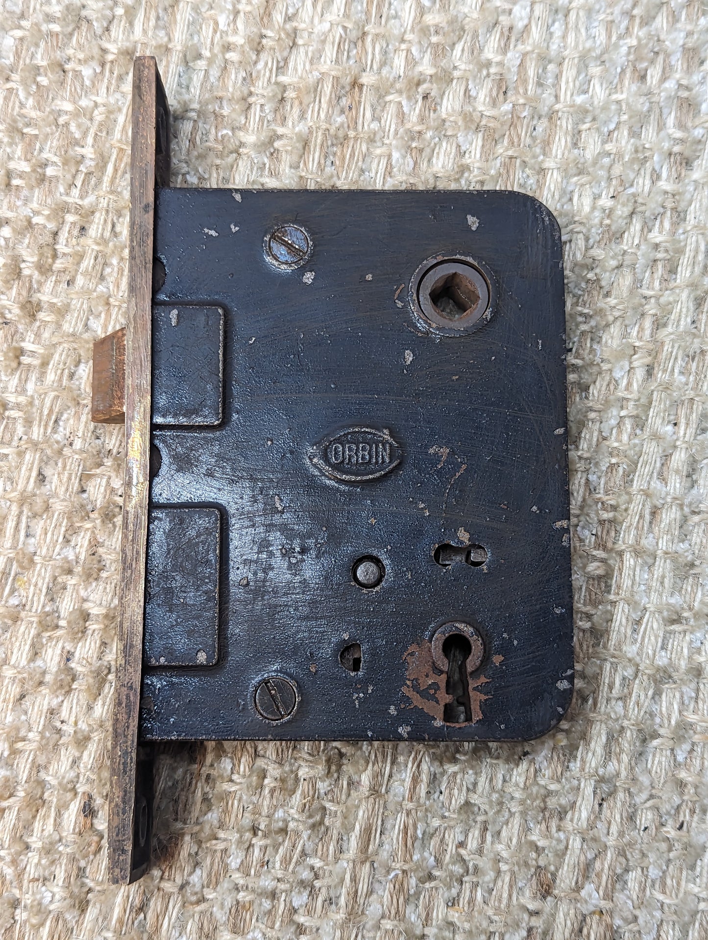 Antique Corbin Exterior Mortise Lock With Key Door Hardware #1250