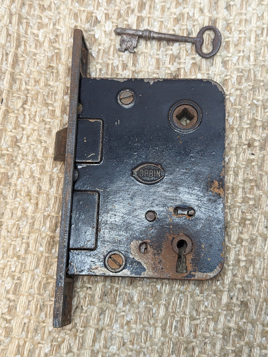 Antique Corbin Exterior Mortise Lock With Key Door Hardware #1250